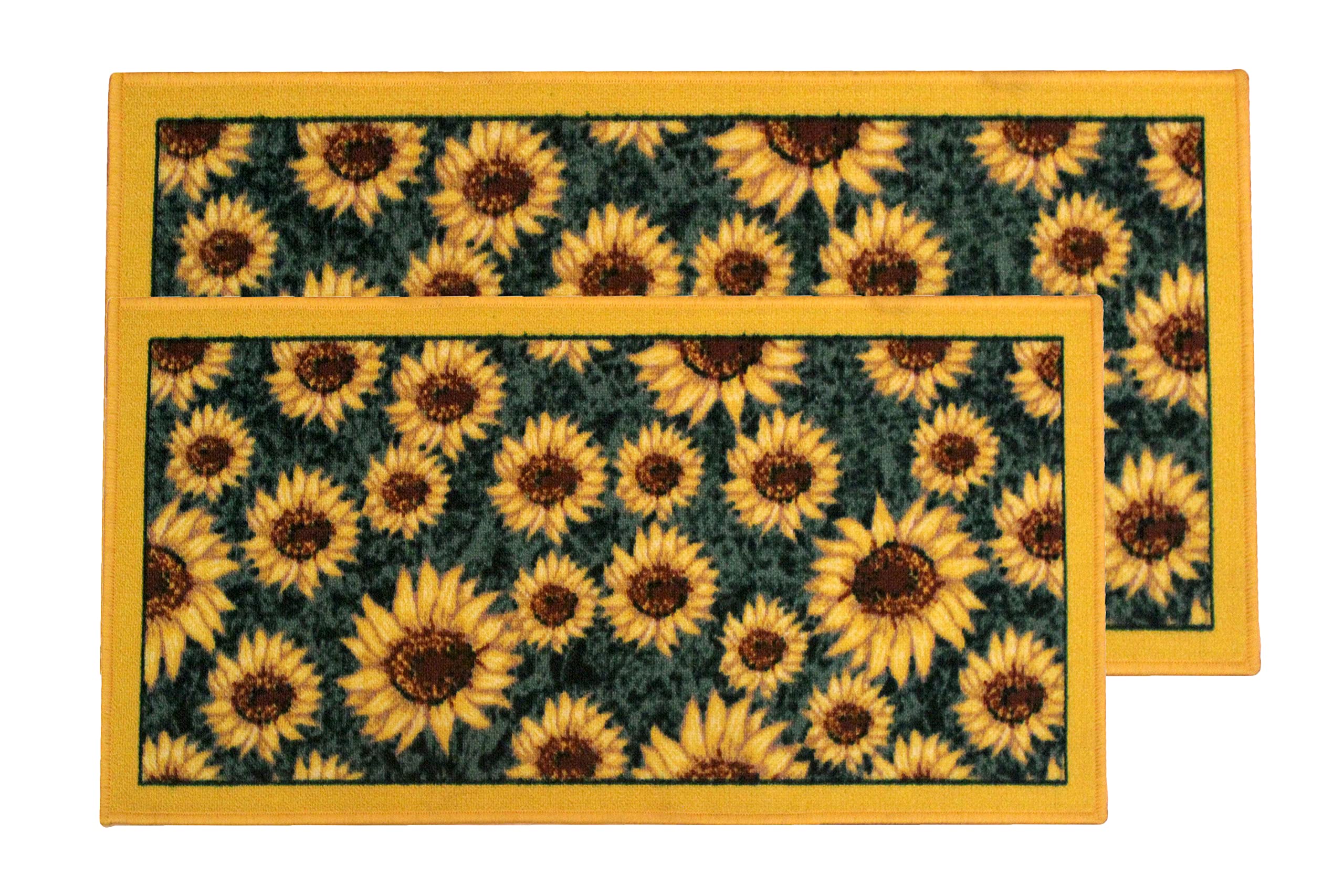 Kashi Home Kitchen Rug, Printed Area Rug, Durable Floor, Door Mat, Farmhouse Non-Slip Carpet Latex Backing Beautiful Design Sunf