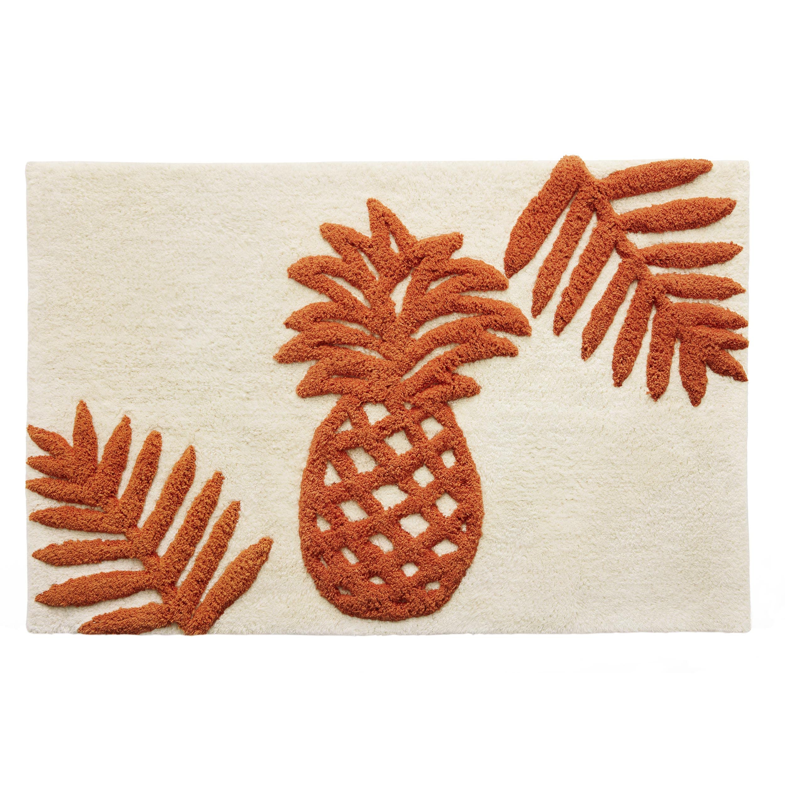 Tommy Bahama - Bathroom Rug, Cotton Bath Mat, Highly Absorbent Bathroom Decor (Batik Pineapple Orange, 20'' X 30'')