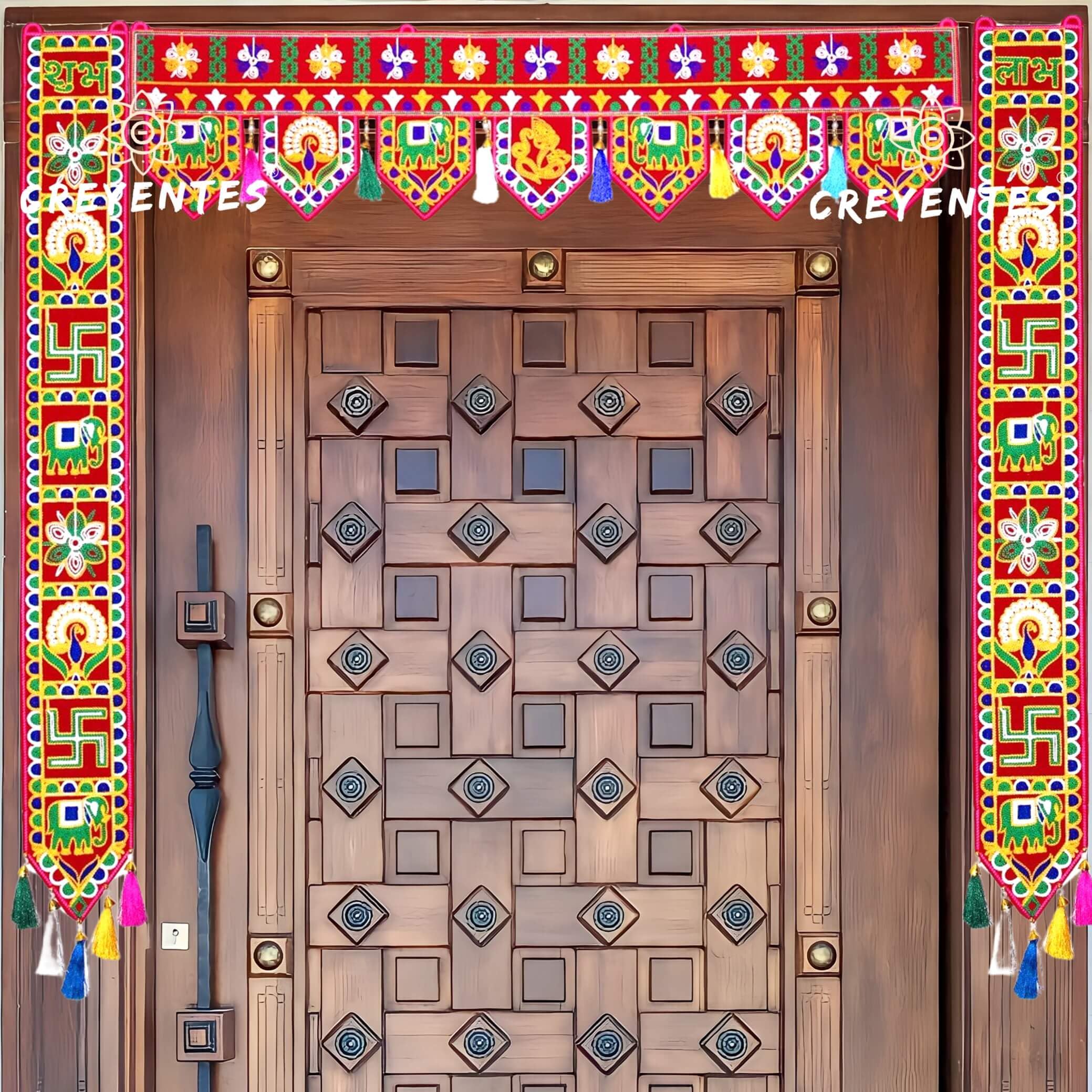 Creyentes Traditional Handmade Toran With Shubh Labh Todala, Toran For Door, Thoranam, Door Decor, Door Hanging For Main Gate En
