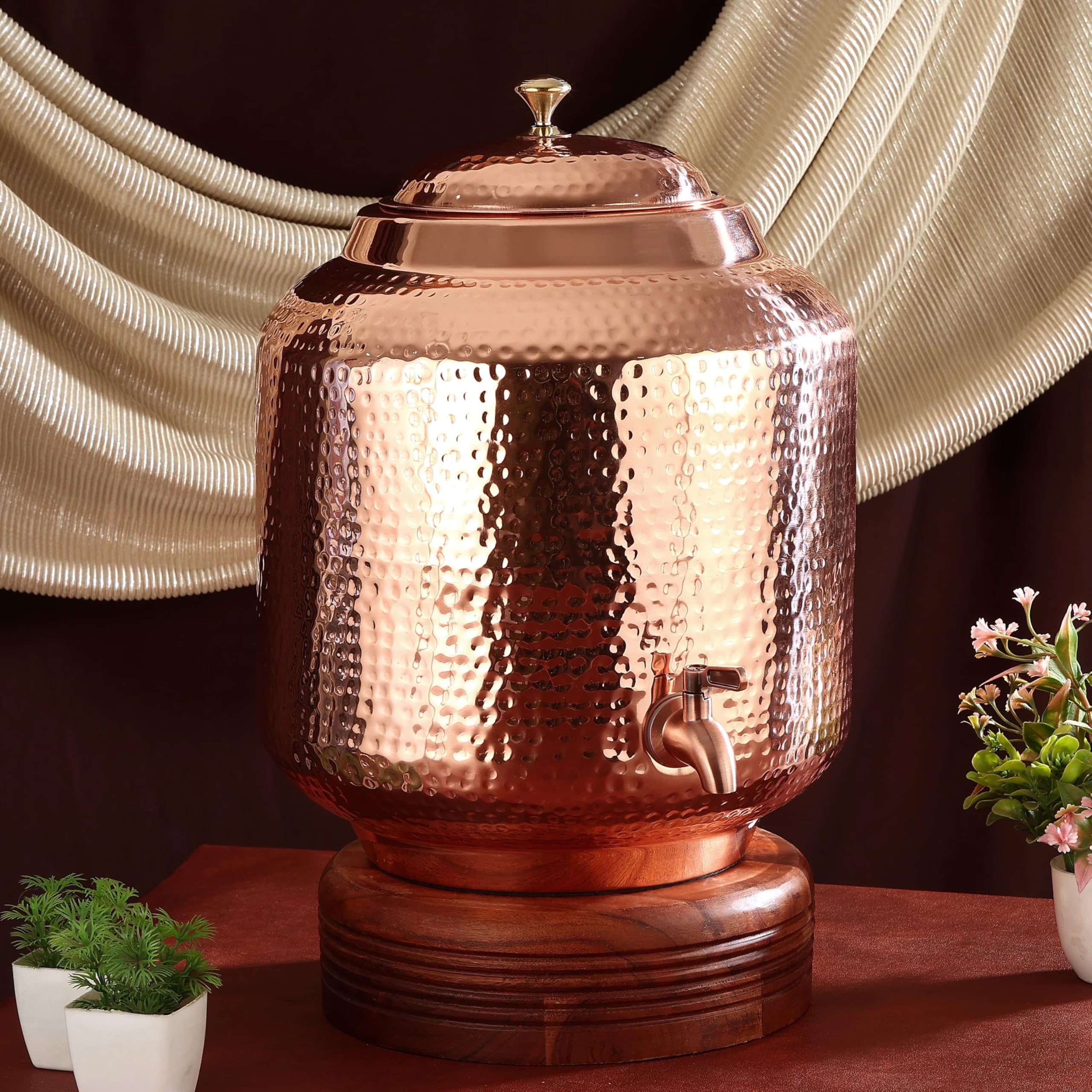 Crockery Wala & Company Pure Copper Dispenser Hammered Finish By Crockery Wala And Company (4 Litre)