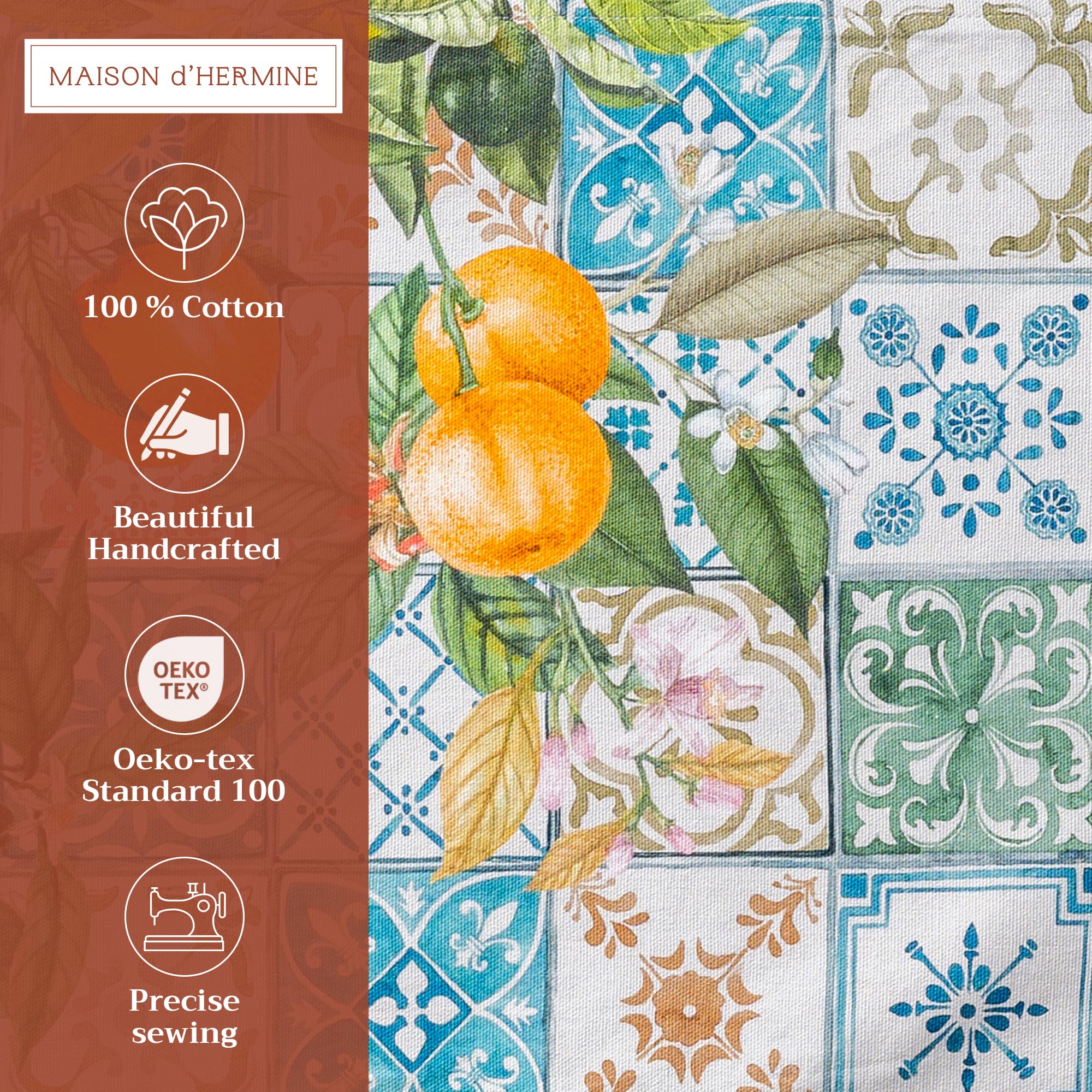 Maison D Hermine Cloth Placemat 100% Cotton Set Of 4 Decorative Washable Place Mats Table Placemat, Dining, Kitchen, Parties & C