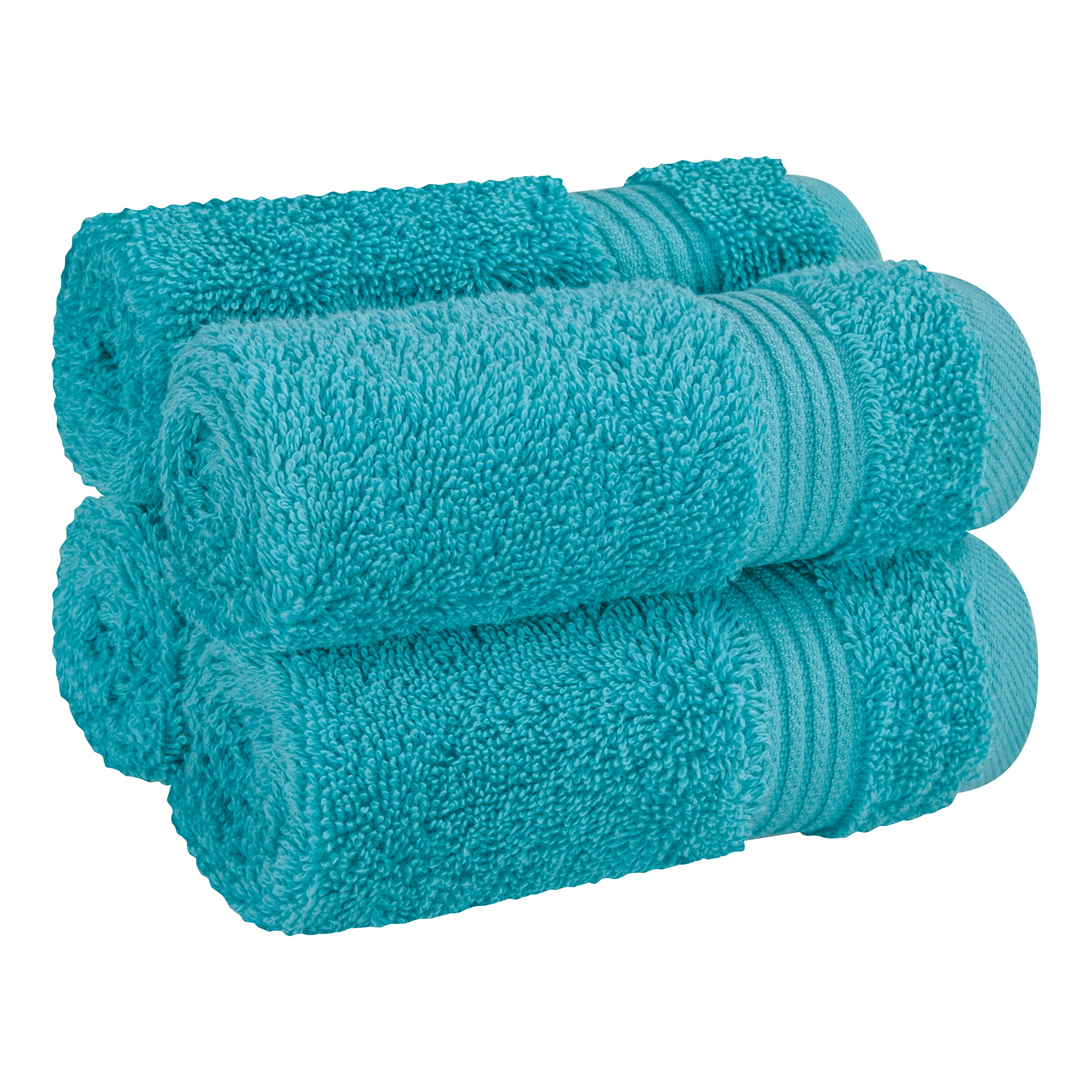 Cotton Paradise 100% Cotton Turkish Washcloths For Bathroom, 4 Piece Soft Absorbent Small Hand Face Towels Wash Rags For Body, A