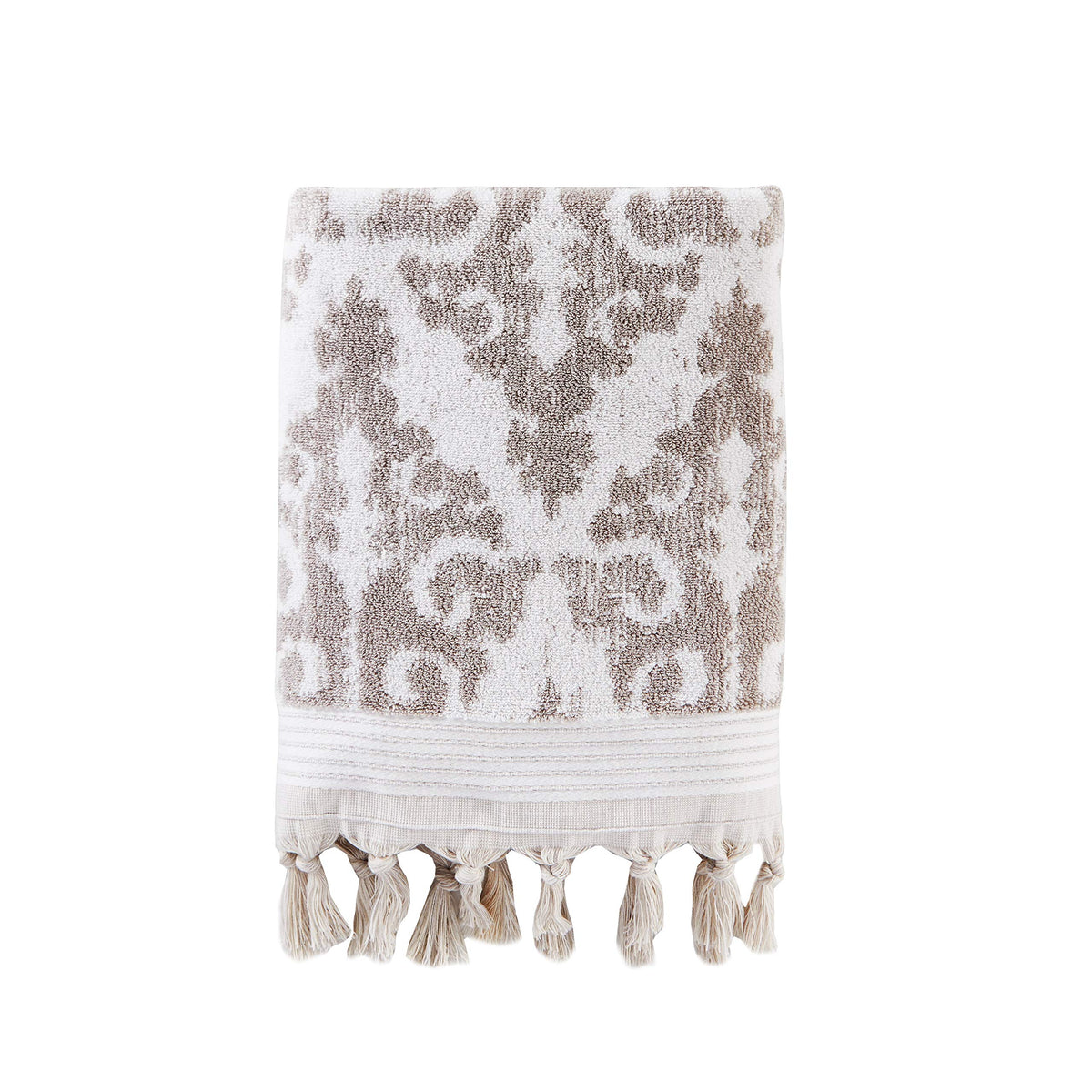 Skl Home Mirage Fringe 100% Turkish Cotton Bath Towel, Taupe