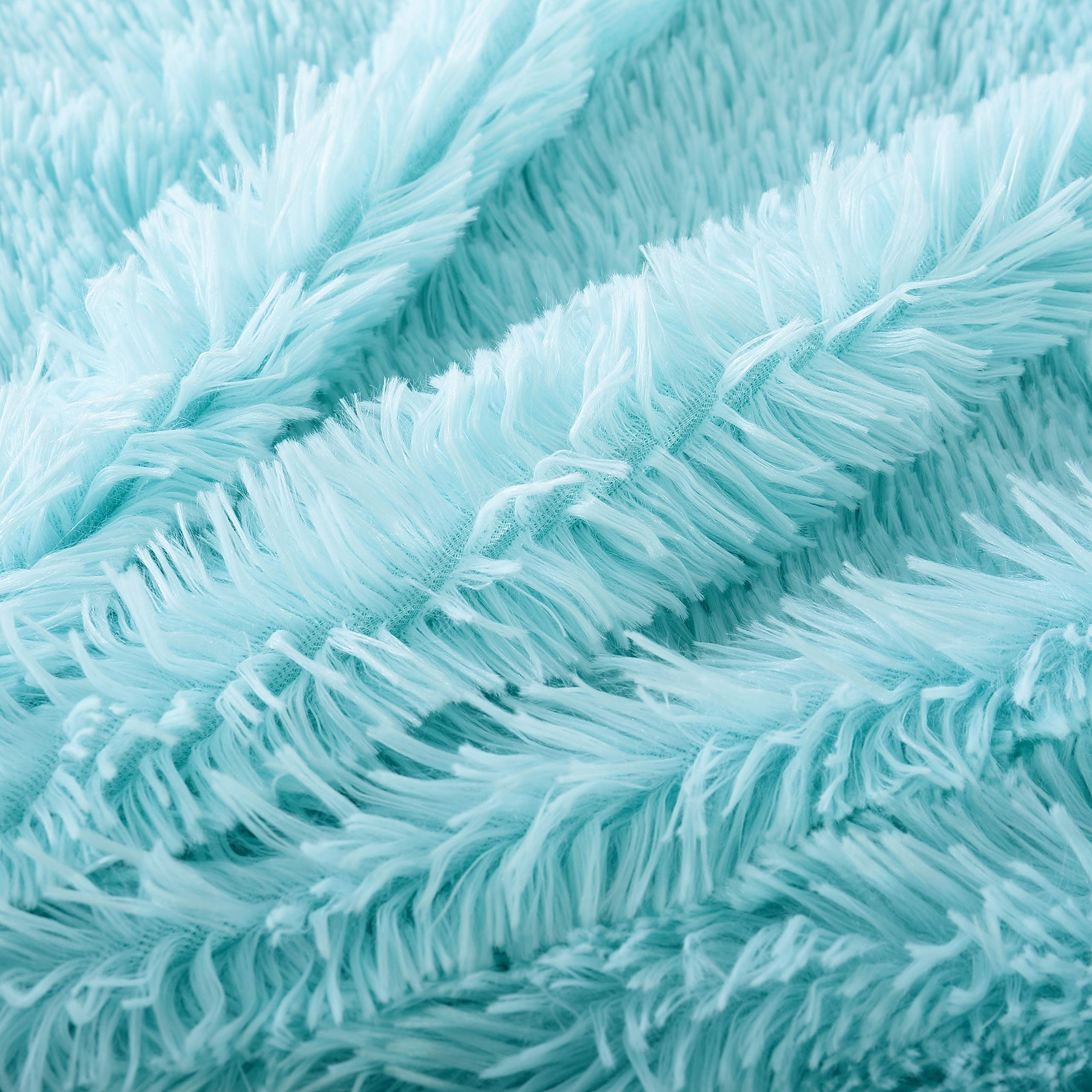 Reafort Luxury Long Hair, Pv Fur, Faux Fur Body Pillow Covercase 21X54 With Hidden Zipper Closure (Aqua, 21X54 Pillow Cover)