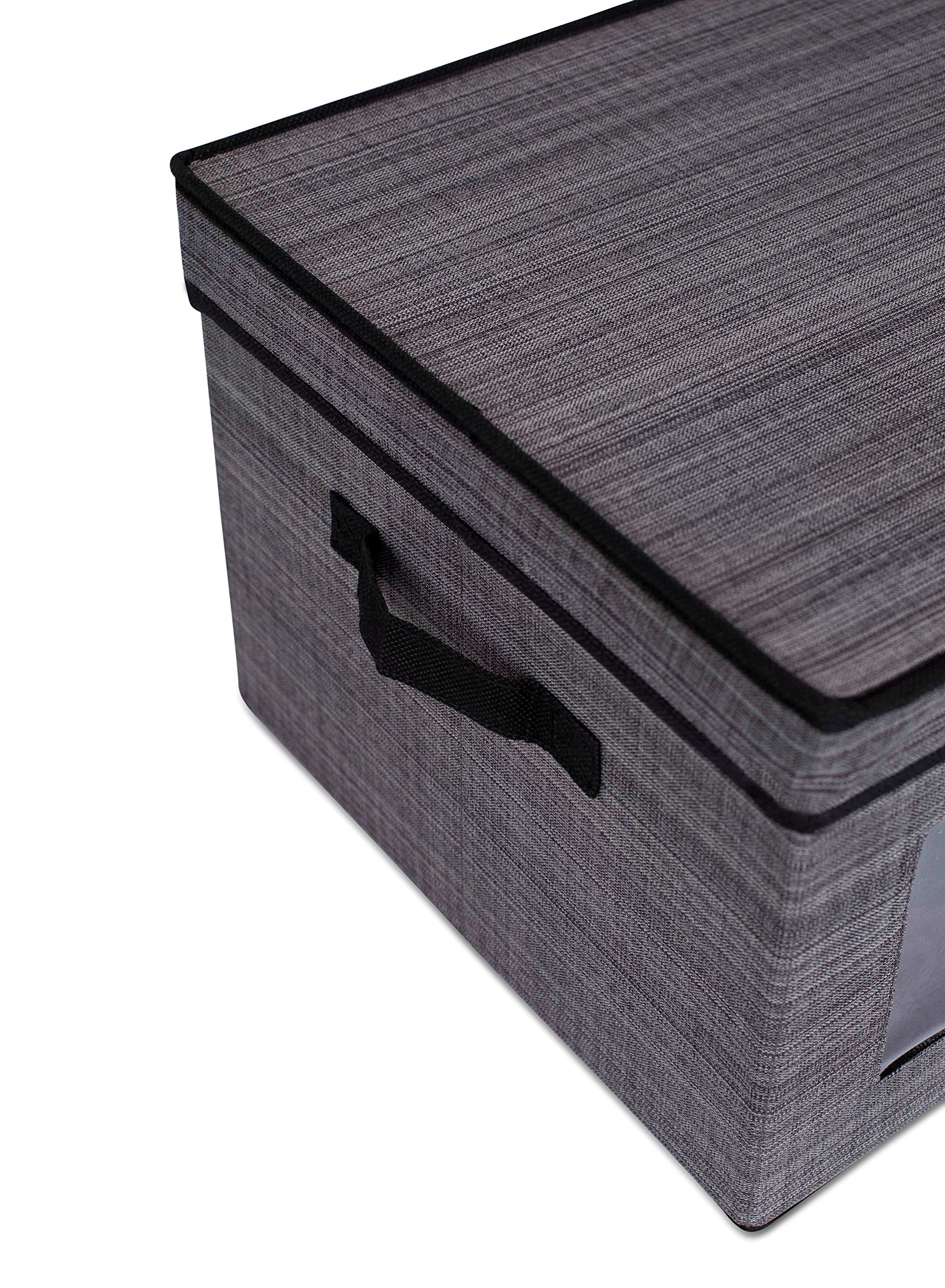 Internet'S Best Storage Box With Window - Durable Storage Bin Basket Containers With Lids And Handles - Clothes Nursery Toys Org