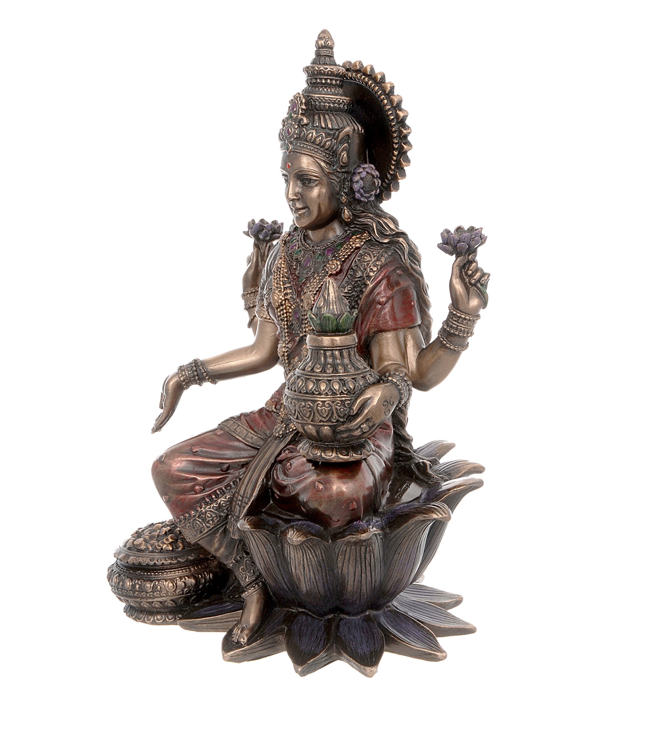 Aone India Idol Bonded Bronze Poly Resin Idol Laxmi Ganesh Murti 7 Inches
