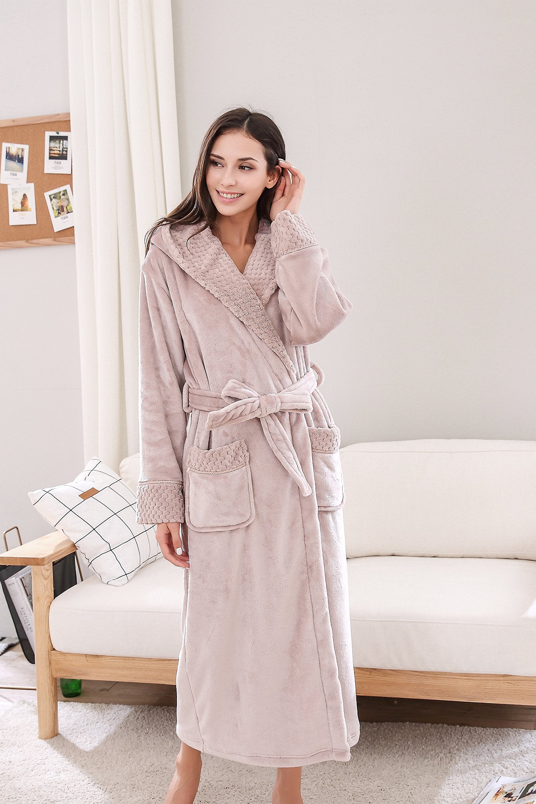 Richie House Womens Soft And Warm Robe Bathrobe Plush Rhw2823-B-Xl