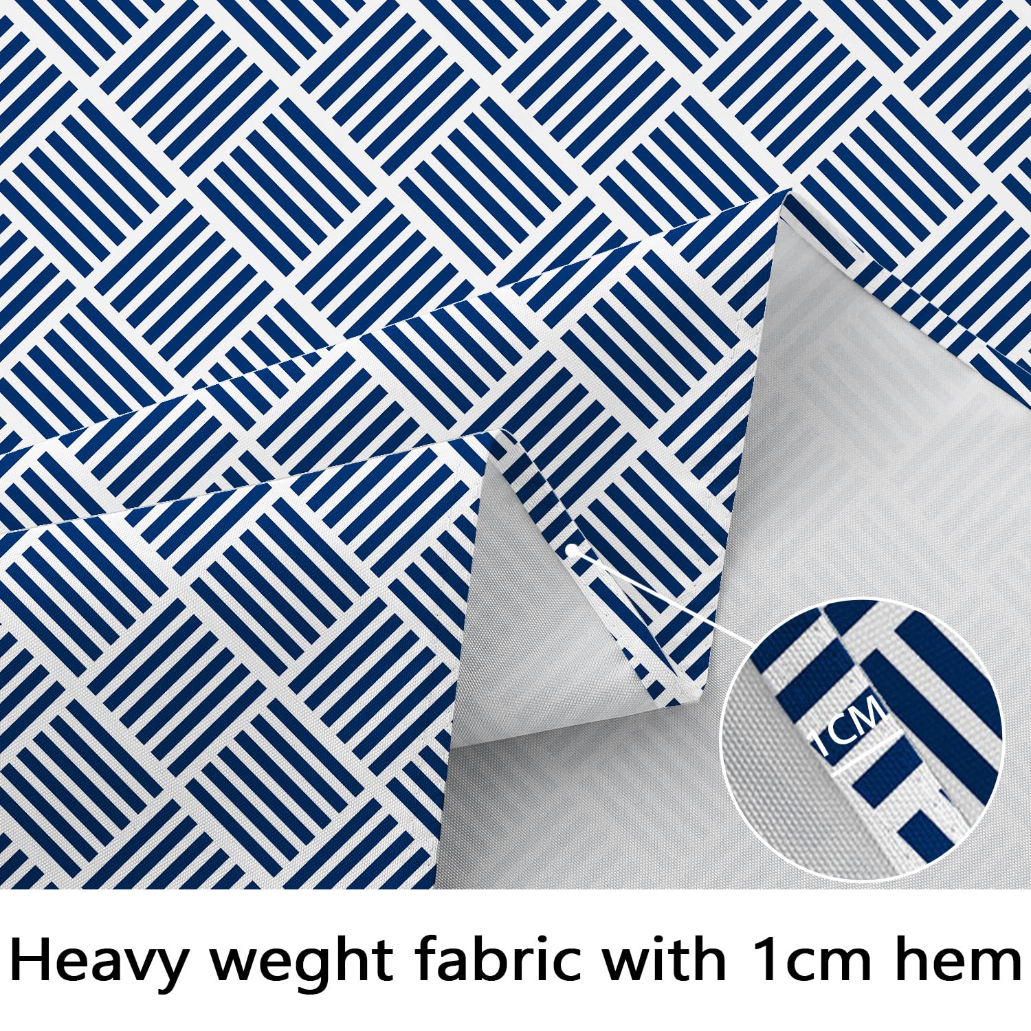 Bnejvif Oval Tablecloth Blue Striped Tablecloth, Modern Oval Tablecloth, Geometric Tablecloth, Indooroutdoor Waterproof Wrinkle
