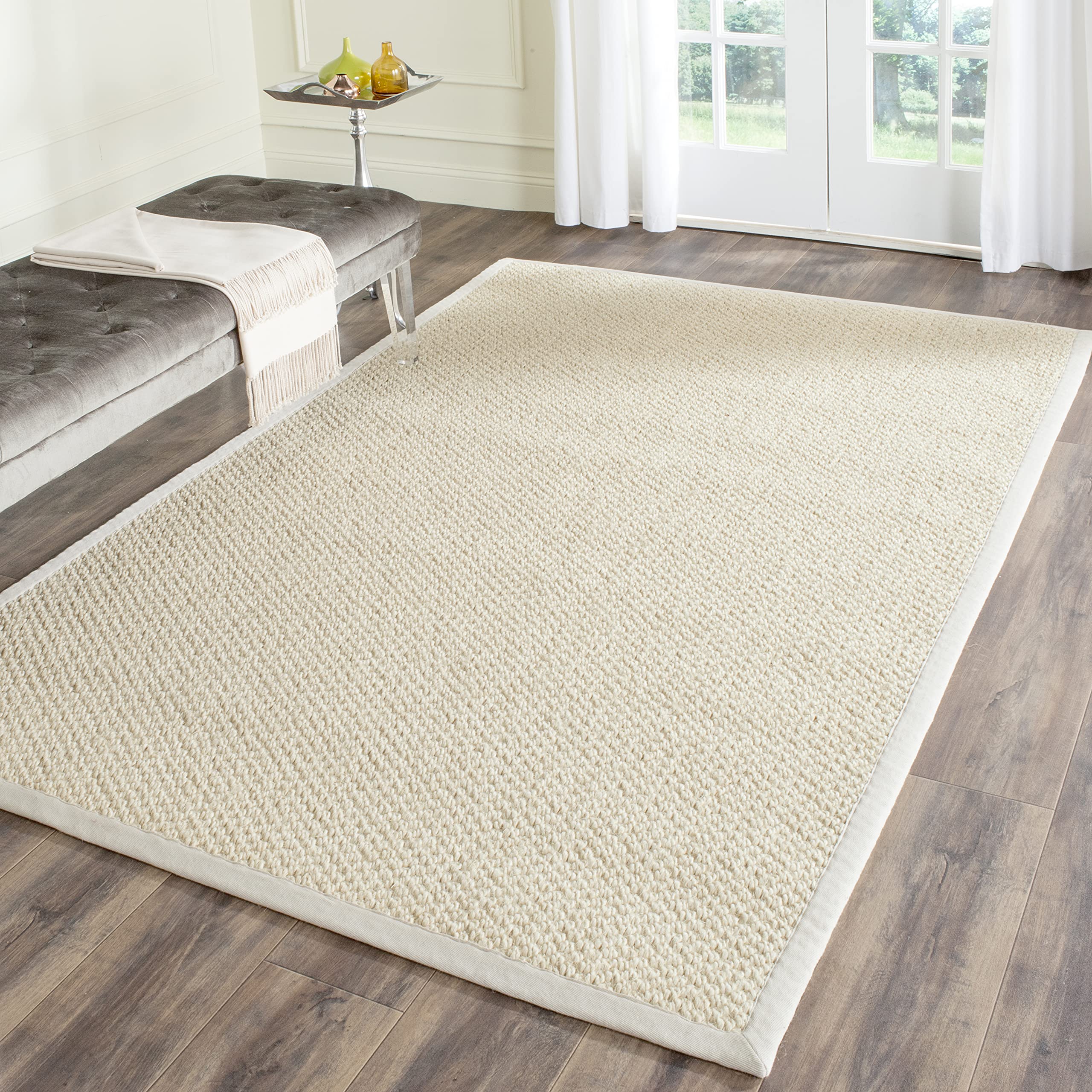 SAFAVIEH Natural Fiber Collection Accent Rug - 4 x 6, Creme, Sisal Design, Easy Care, Ideal for High Traffic Areas in Entryway