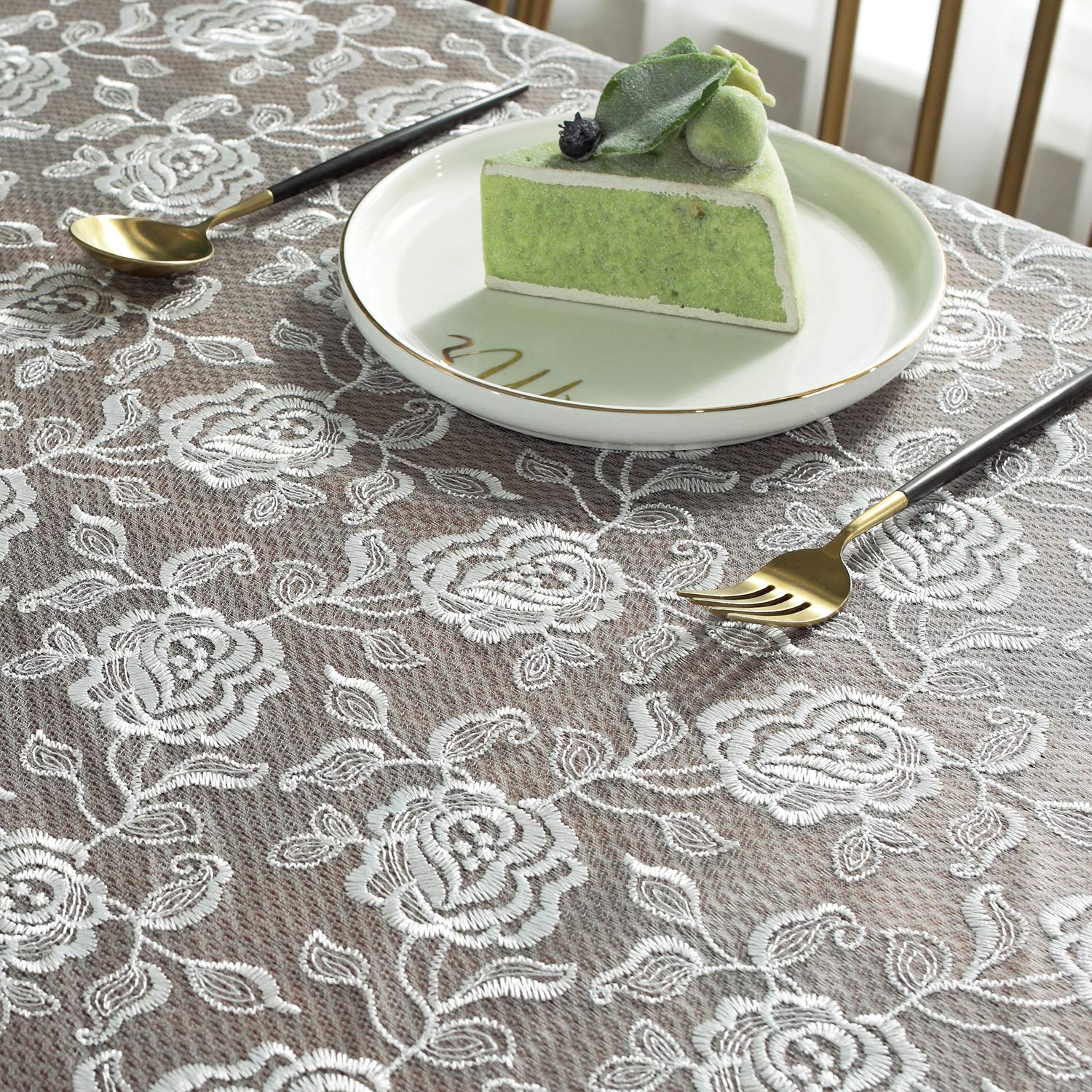 Sutavia Lace Tablecloth Embroidered Lace Table Cover For Square Small Table Classic Dustproof Table Protector For Kitchen Dining