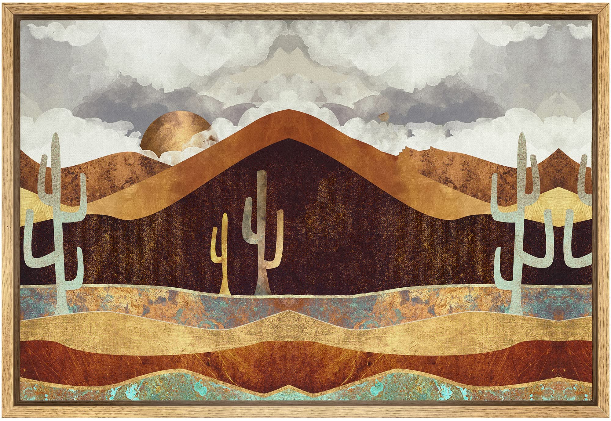 Signford Framed Canvas Home Artwork Decoration Abstract Mountain Scenery Canvas Wall Art For Living Room, Bedroom - 16X24 Inches