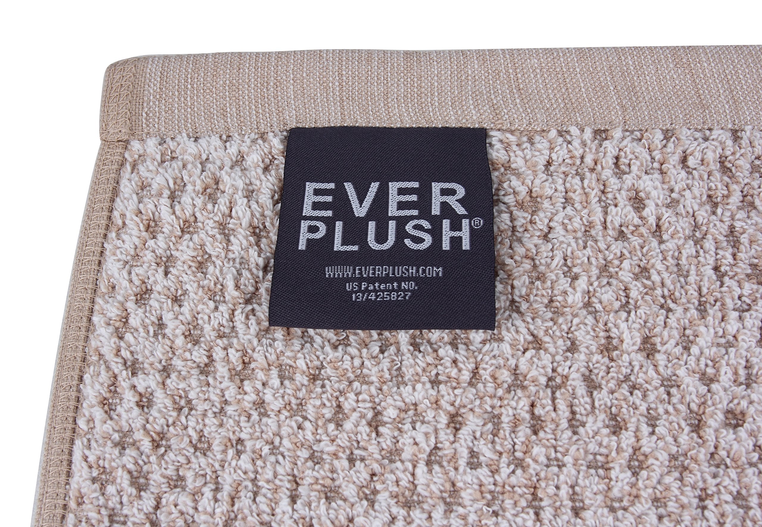 Everplush Diamond Jacquard Washcloth Set of 6  13'' x 13''  Brown