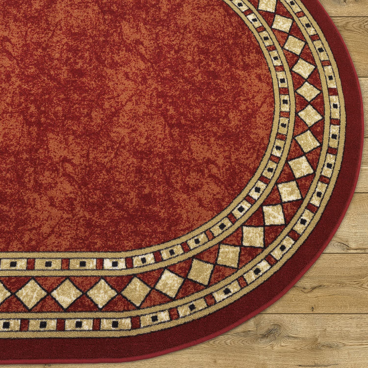 Antep Rugs Alfombras Modern Bordered 2x5 Non-Skid (Non-Slip) Low Profile Pile Rubber Backing Kitchen Area Rugs (Maroon Beige, 2