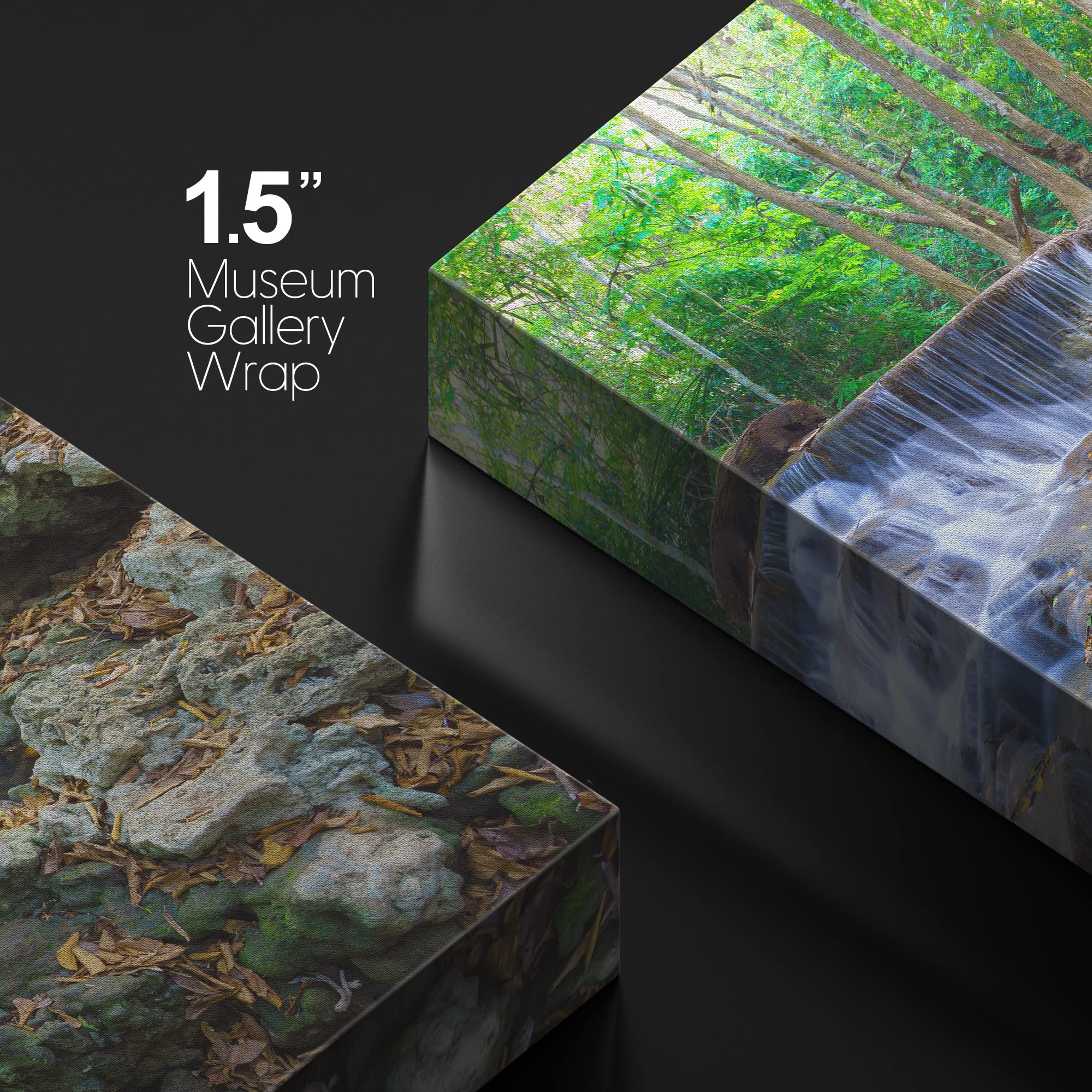 Wall26 Canvas Print Wall Art Forest River & Waterfall In Thailand Floral Plants Photography Realism Rustic Scenic Colorful Multi