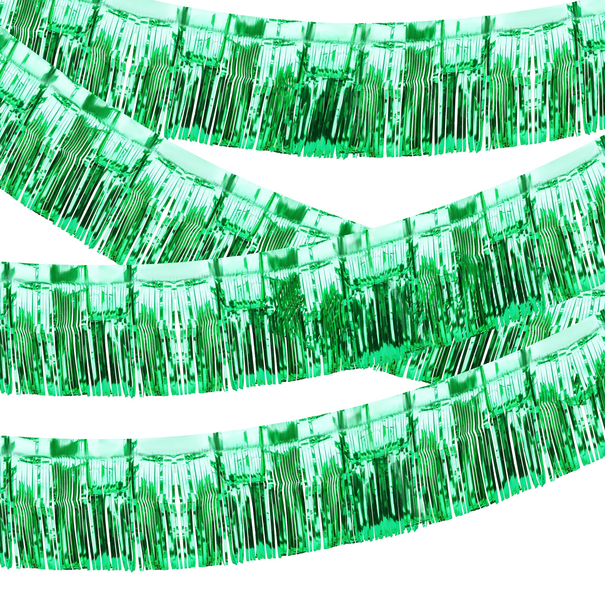 4 Pack Float Fringe Curtains, Metallic Foil Fringe Garland Shiny Tassel Foil Float Parade Float Decorations For Trailer Car Grad