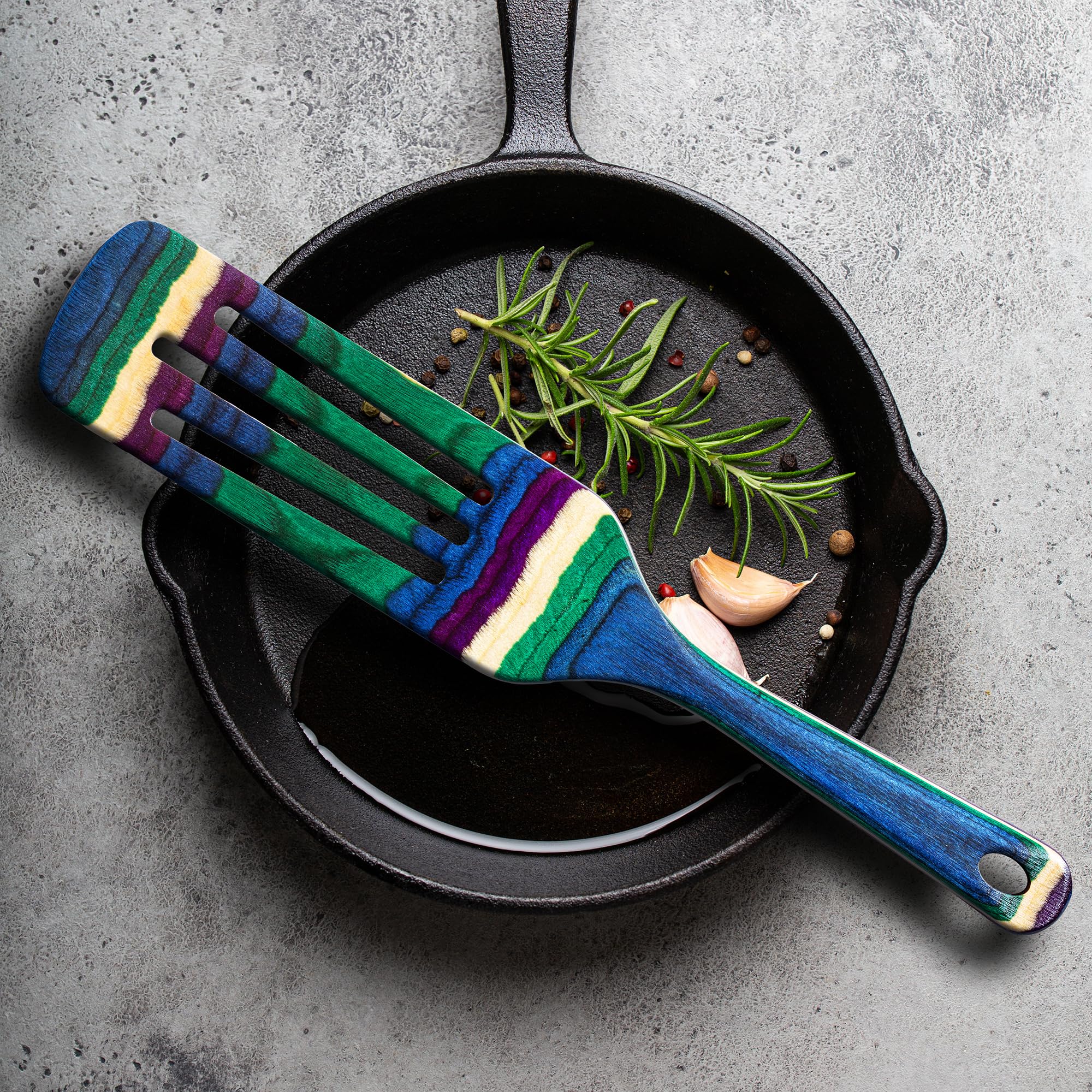 Baltique Mumbai Collection 13 Wooden Spurtle Cooking Utensil, Safe For Nonstick