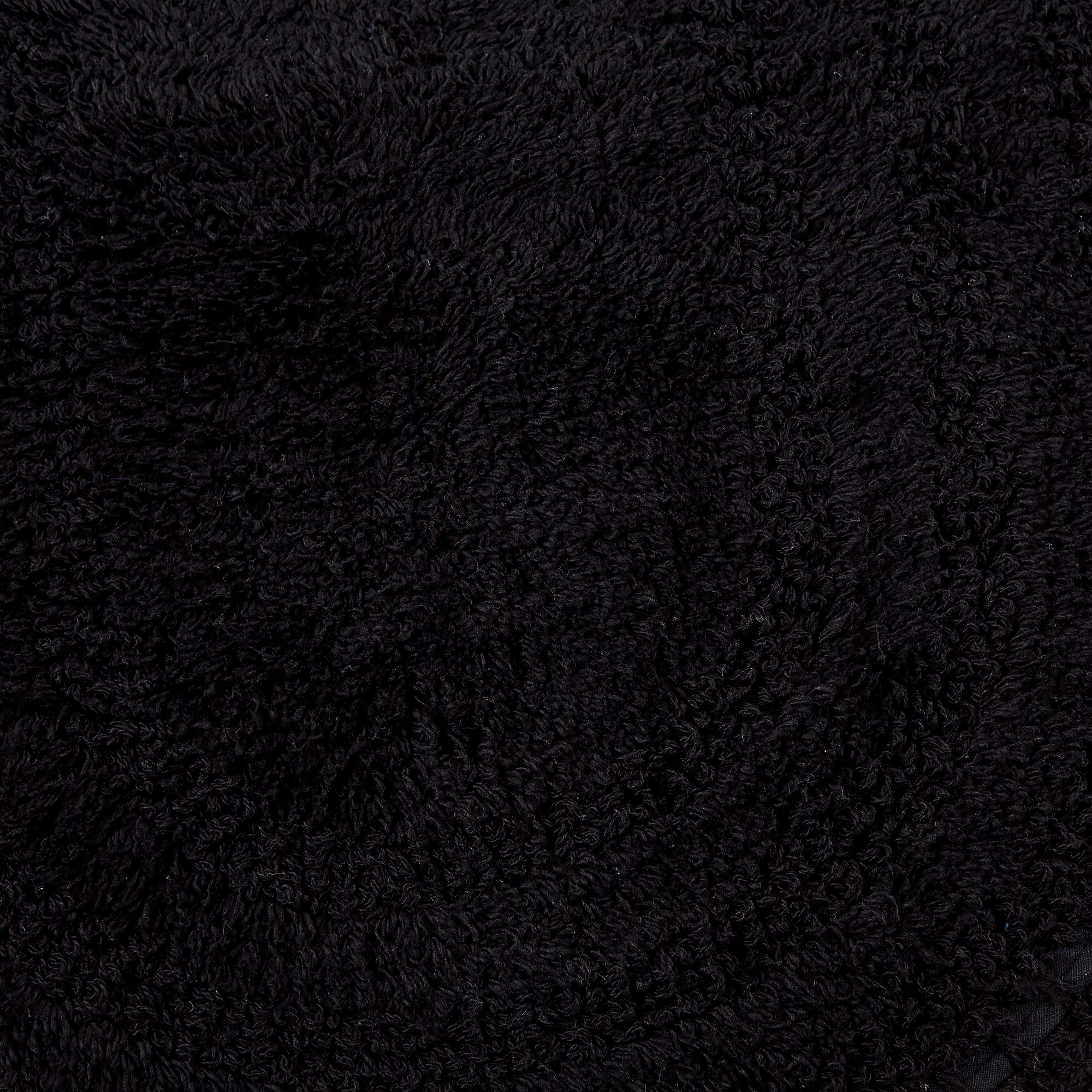 DII Crochet Collection Reversible Bath Mat  Small Oval  17x24  Black