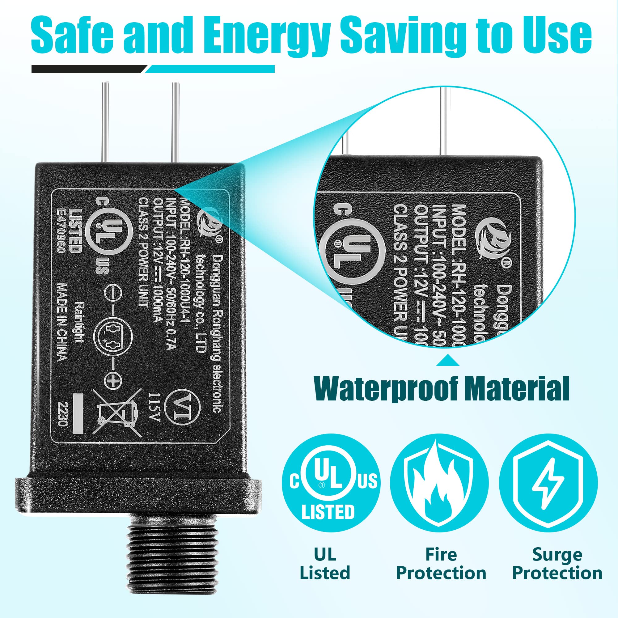2 Pcs Replacement Yard Inflatable Adapter Power Supply Adaptor 12Vdc 1.0A Class 2 Power Supply for Halloween Christmas Inflatabl