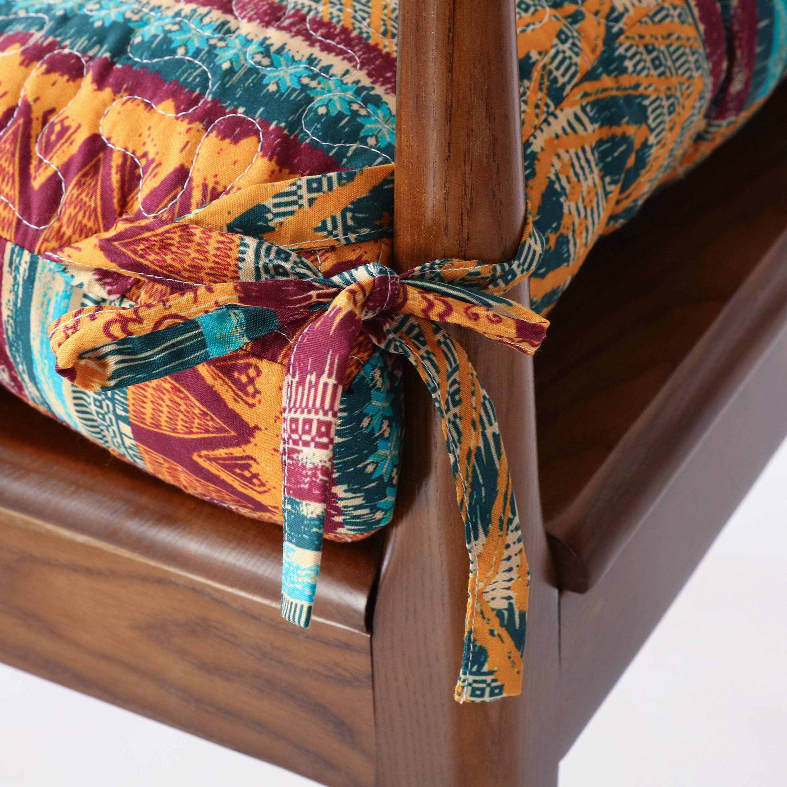 Greenland Home Triple-Cushioned Chair Pad, 4 Count (Pack Of 1), Southwest