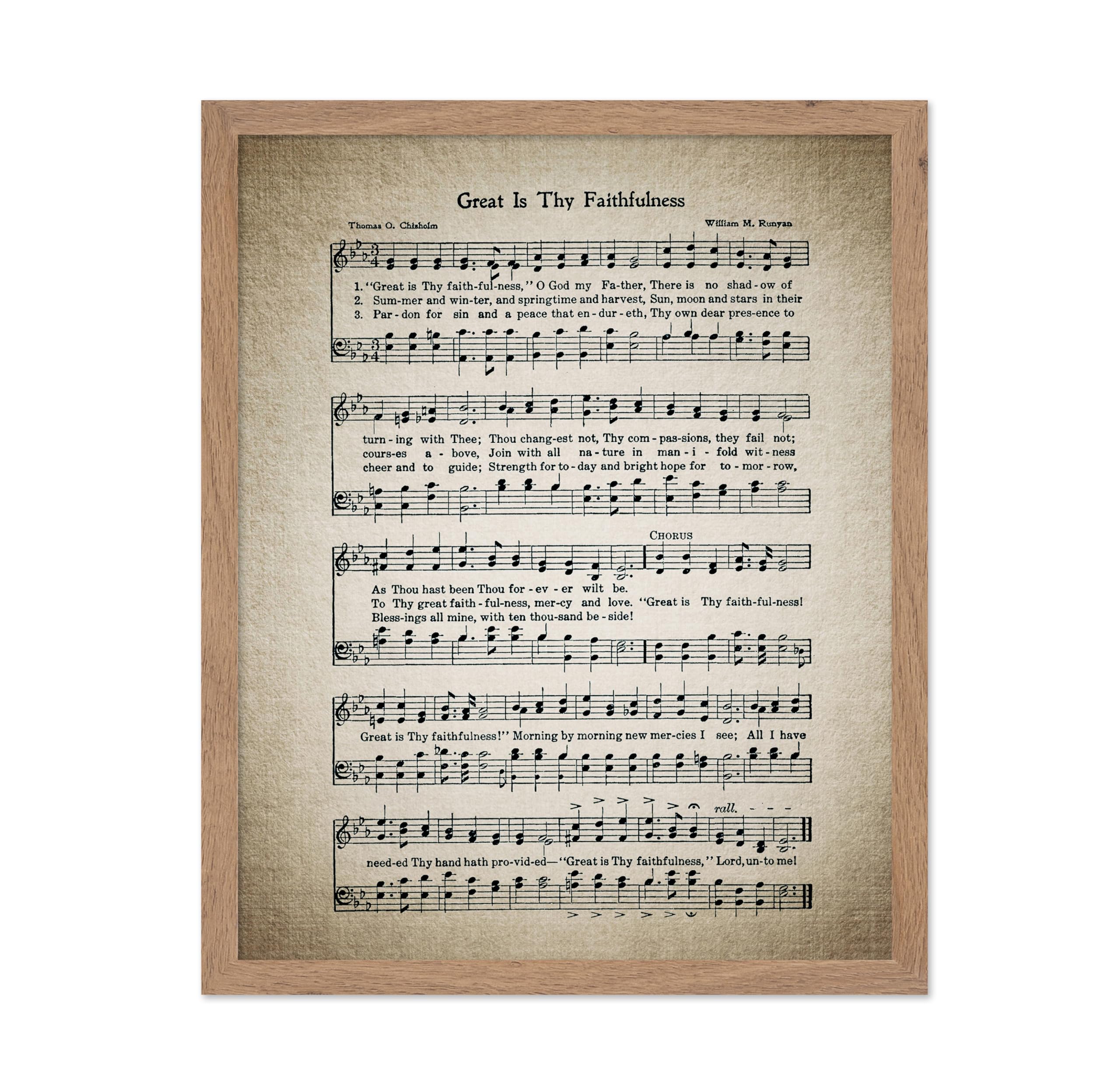 Poster Master Classic Music Poster - Vintage Instructional Print - Gift for Artist, Singer - Great is thy Faithfulness, Hymnal S