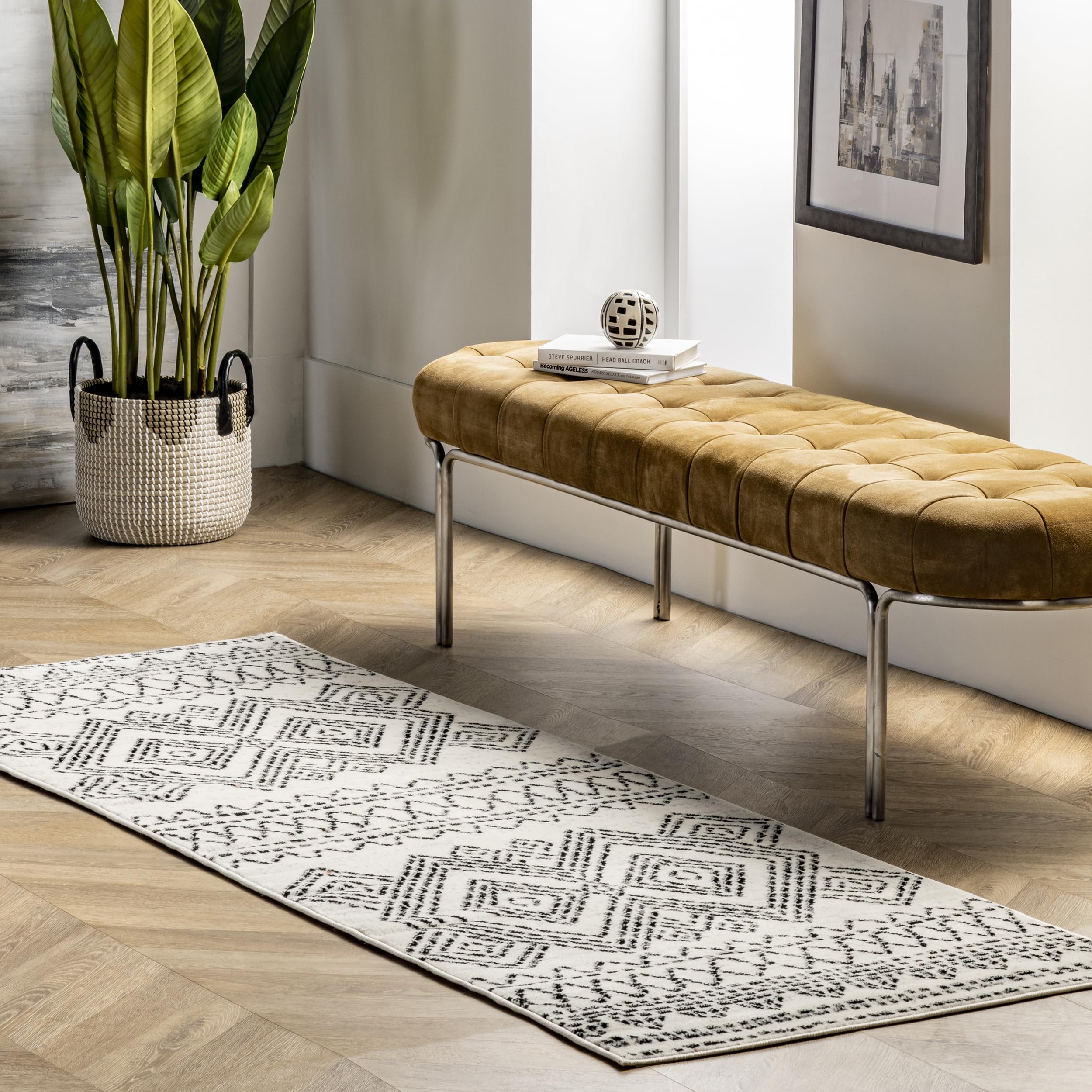 nuLOOM Olivia Transitional Moroccan Runner Rug, 2 8 x 8, Beige