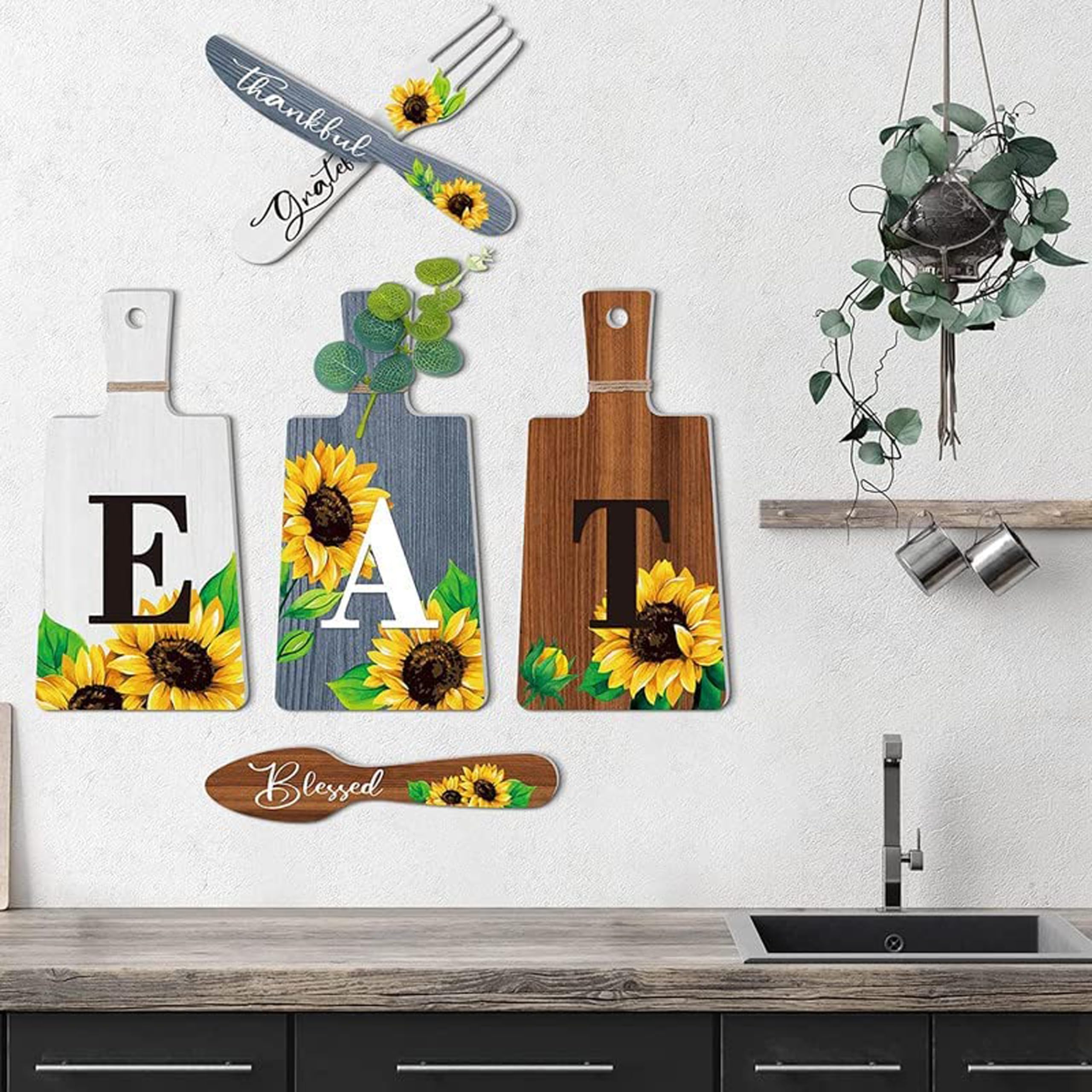 Angel Infinite Kitchen Plaque Wall Hanging Decor | Sunflower Cutting Boards Dining Eat Signs Forks & Spoons Dining Quotes Sign W