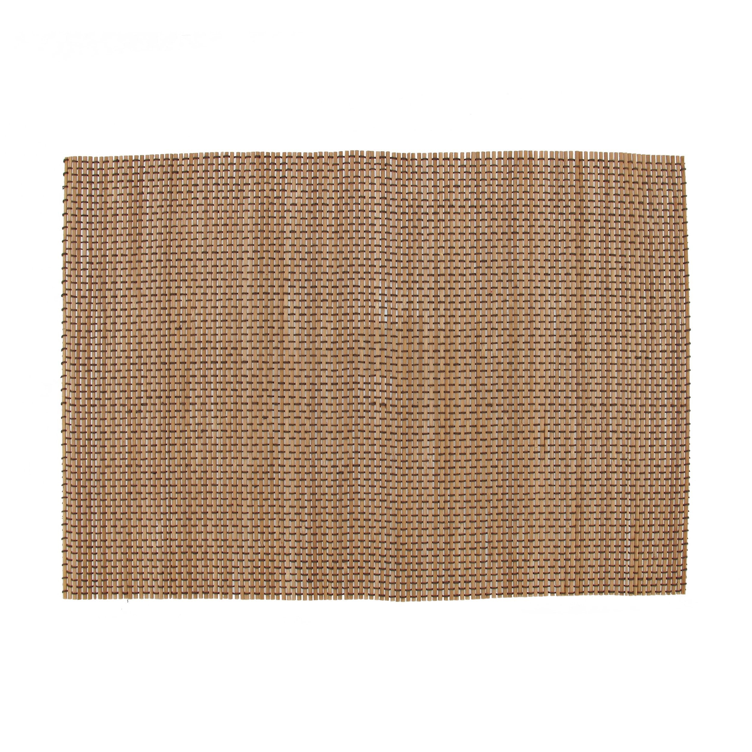 Bamboomn Bamboo Placemat/Sushi Rolling Mat - 18.5'' X 13'' - Brown With String, 6 Pcs