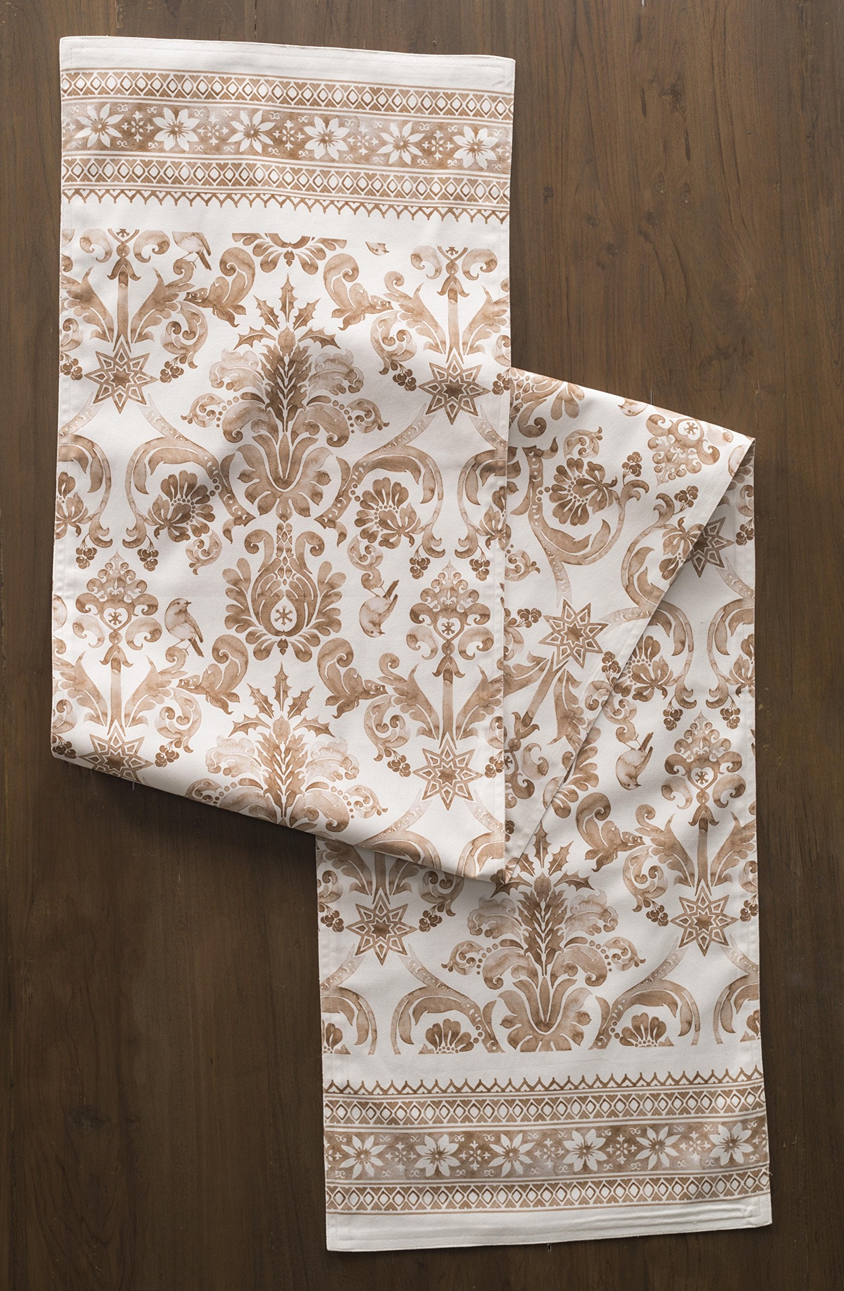 Maison D' Hermine Tablerunner 100% Cotton 14.50Inch X 72Inch Decorative Table Runner, Dining, Holidays, Buffet, Allure (Double L