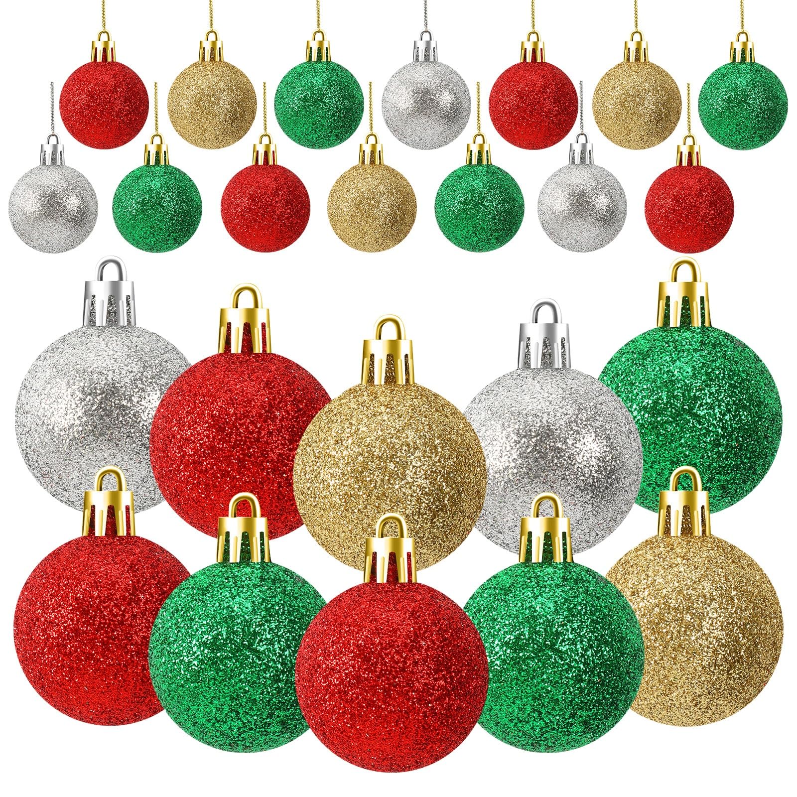 JULMELON 36PCS Christmas Ball Ornaments Hanging Balls Shatterproof Decorations for Xmas Tree, Home Decor for Party, Holiday, Wed