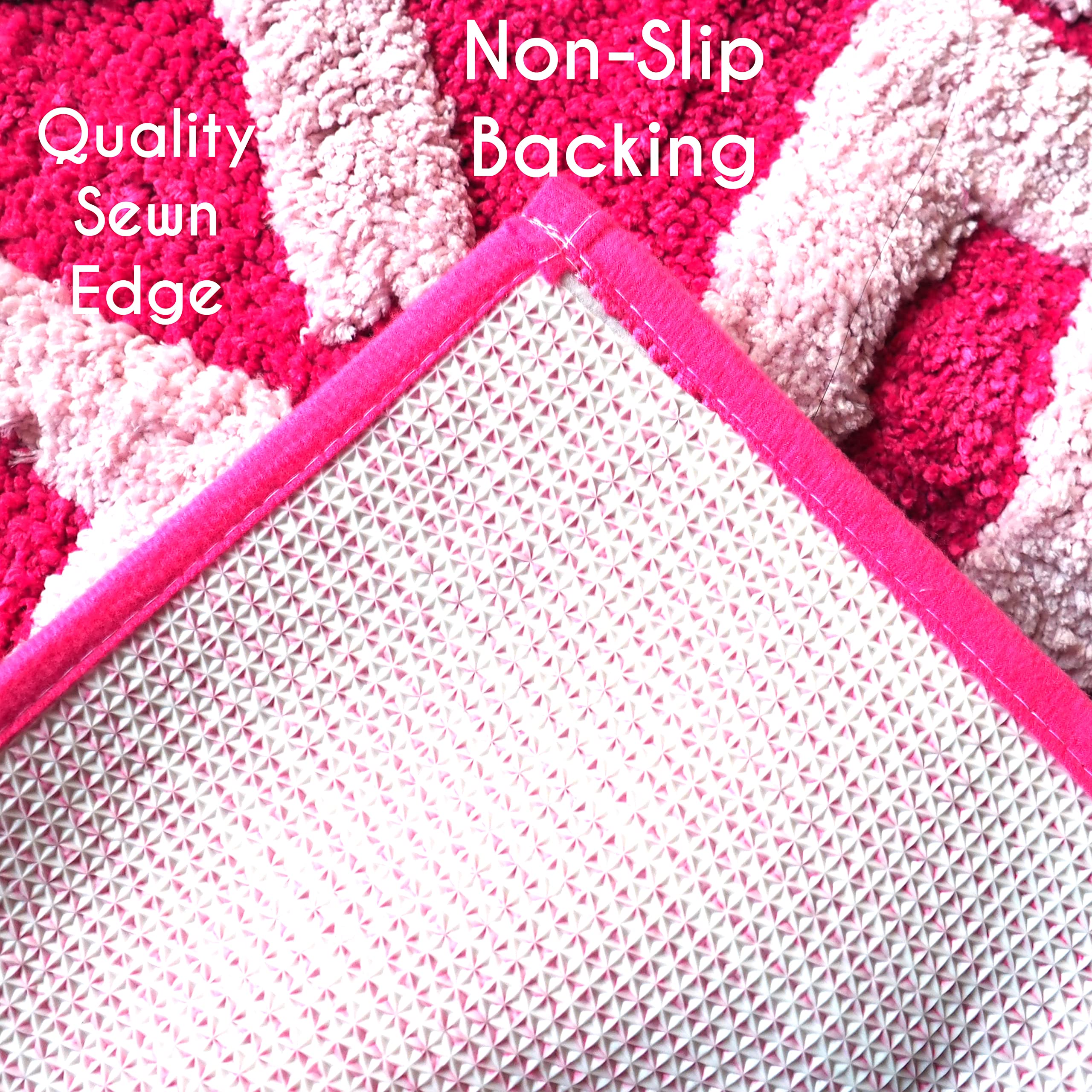Evovee Get Naked Bath Mat Hot Pink with Light Pink Text Funny Cute Bathroom Rugs Magenta Peach Dark Pink Rug Shower Funny Bathroom Decor for Girls Women Fun Cute Non-Slip College Apartment