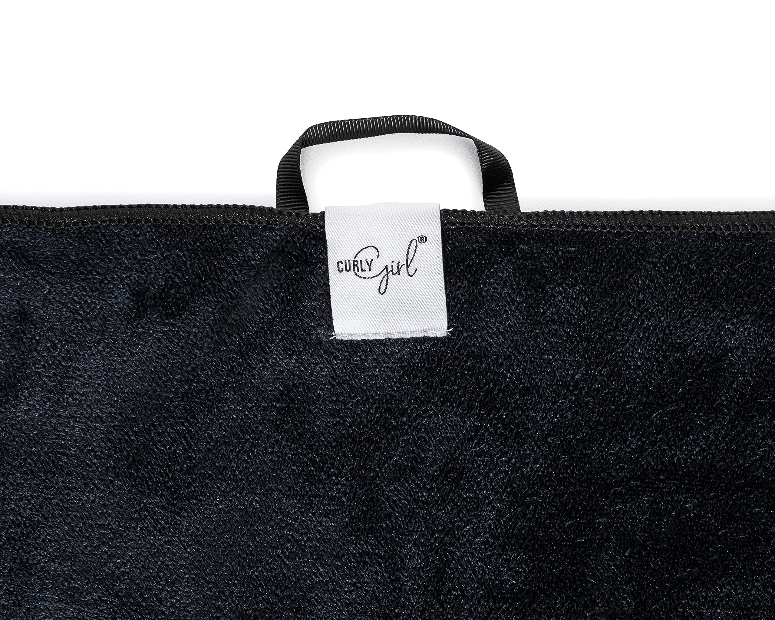 Curly Girl, Curly Hair Towel, Large Microfiber 22'' x 39'', Super Absorbent (Black)