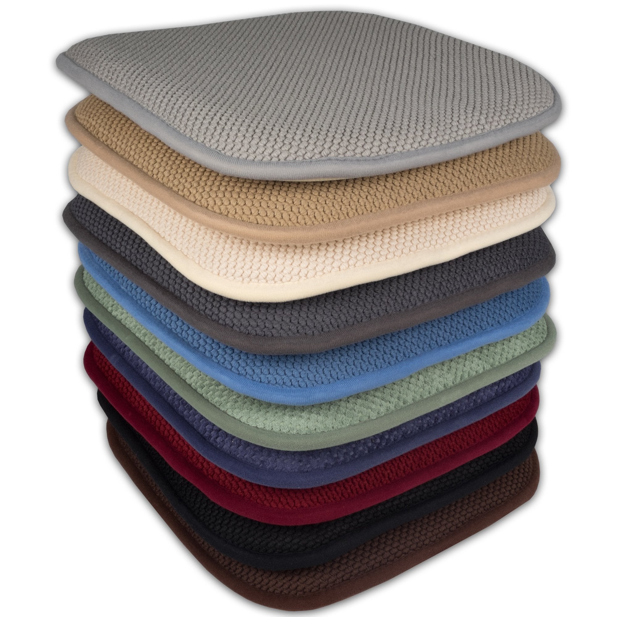 4 Pack Memory Foam Honeycomb Nonslip Back 16'' x16'' Chair/Seat Cushion Pad  Brown
