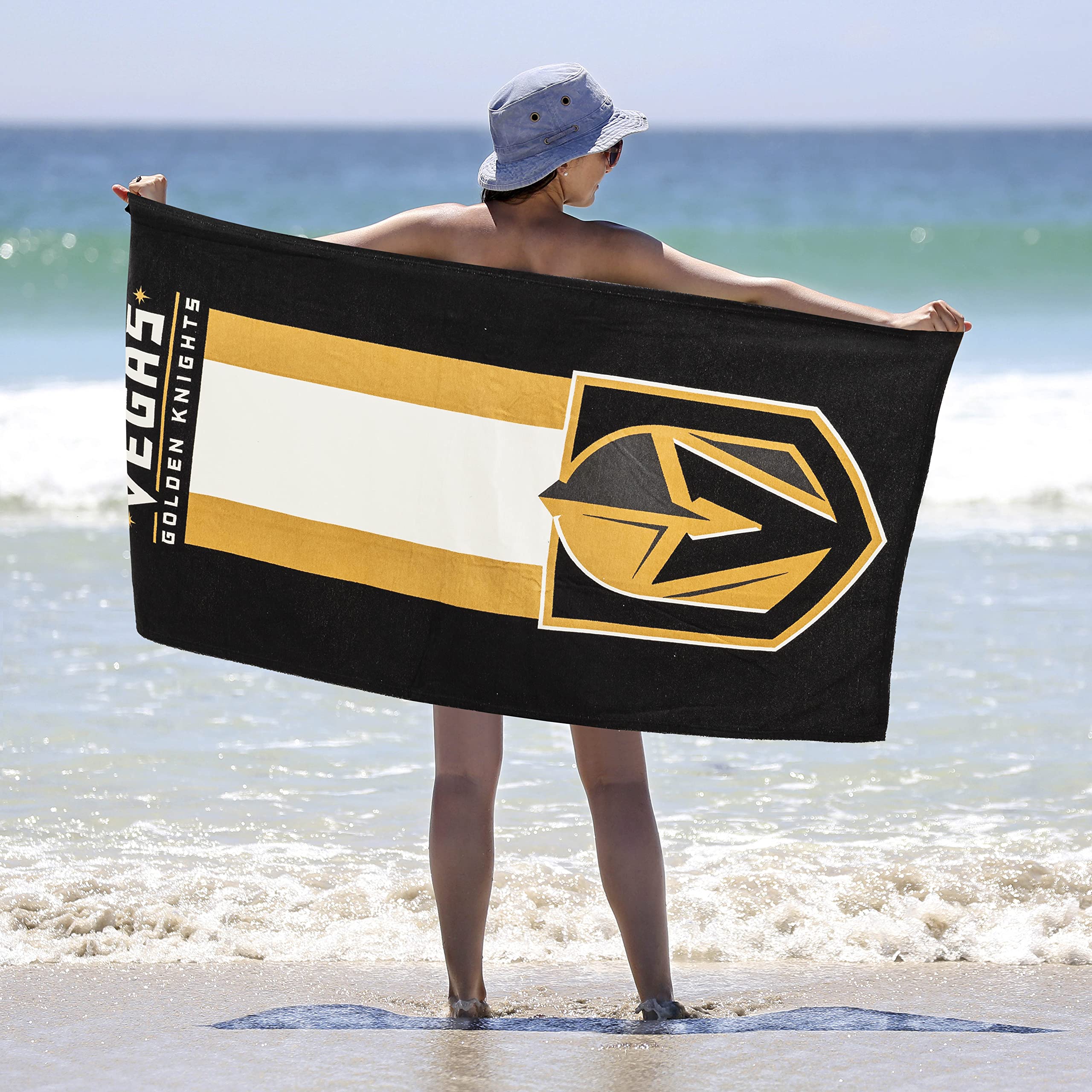 Northwest Nhl Vegas Golden Knights Beach Towel, 30 X 60, Zone Read