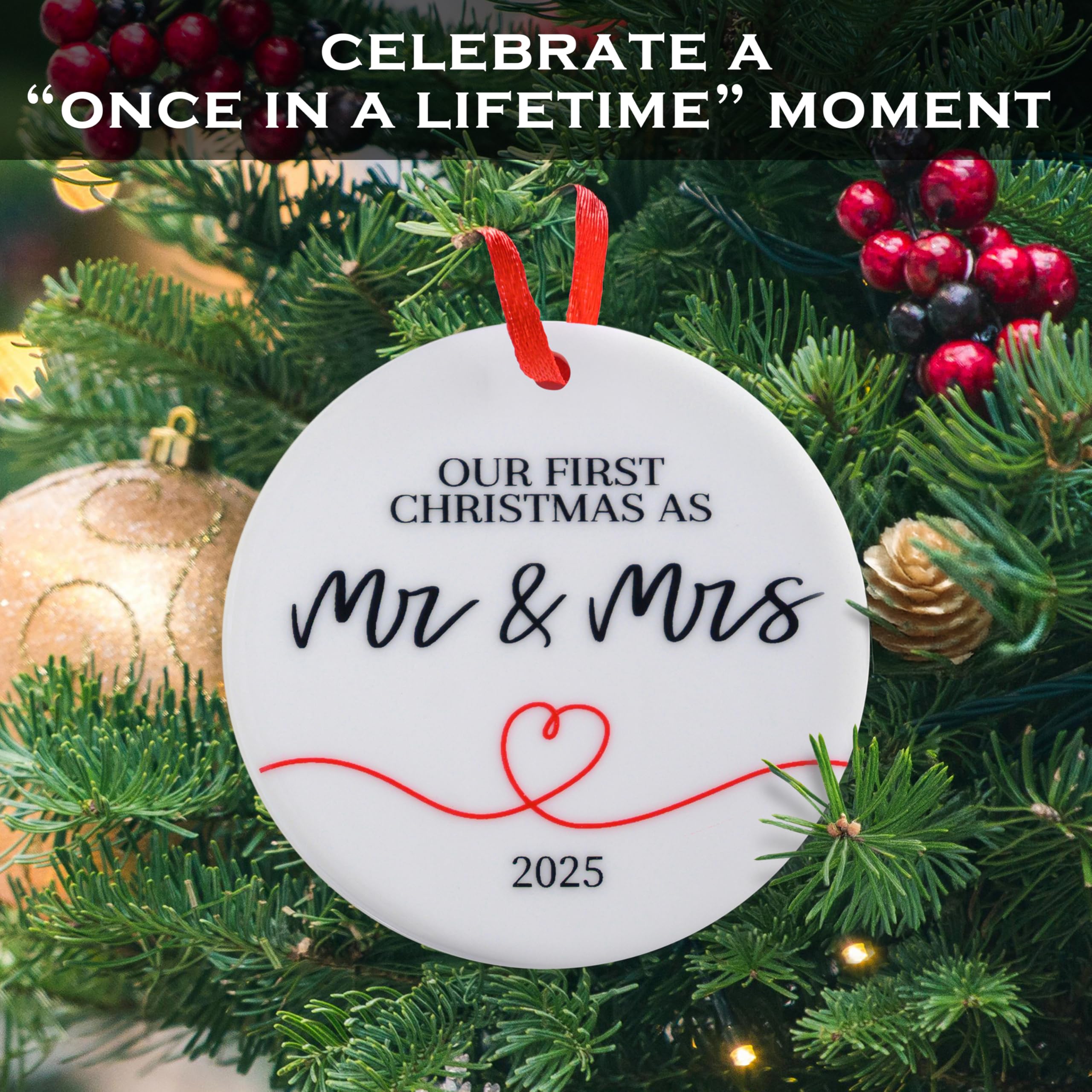Our First Christmas as Mr and Mrs 2025 Ornament 3 Inch, Mr and Mrs Ornament, Mr and Mrs Christmas Ornament, 1st Christmas Tree D