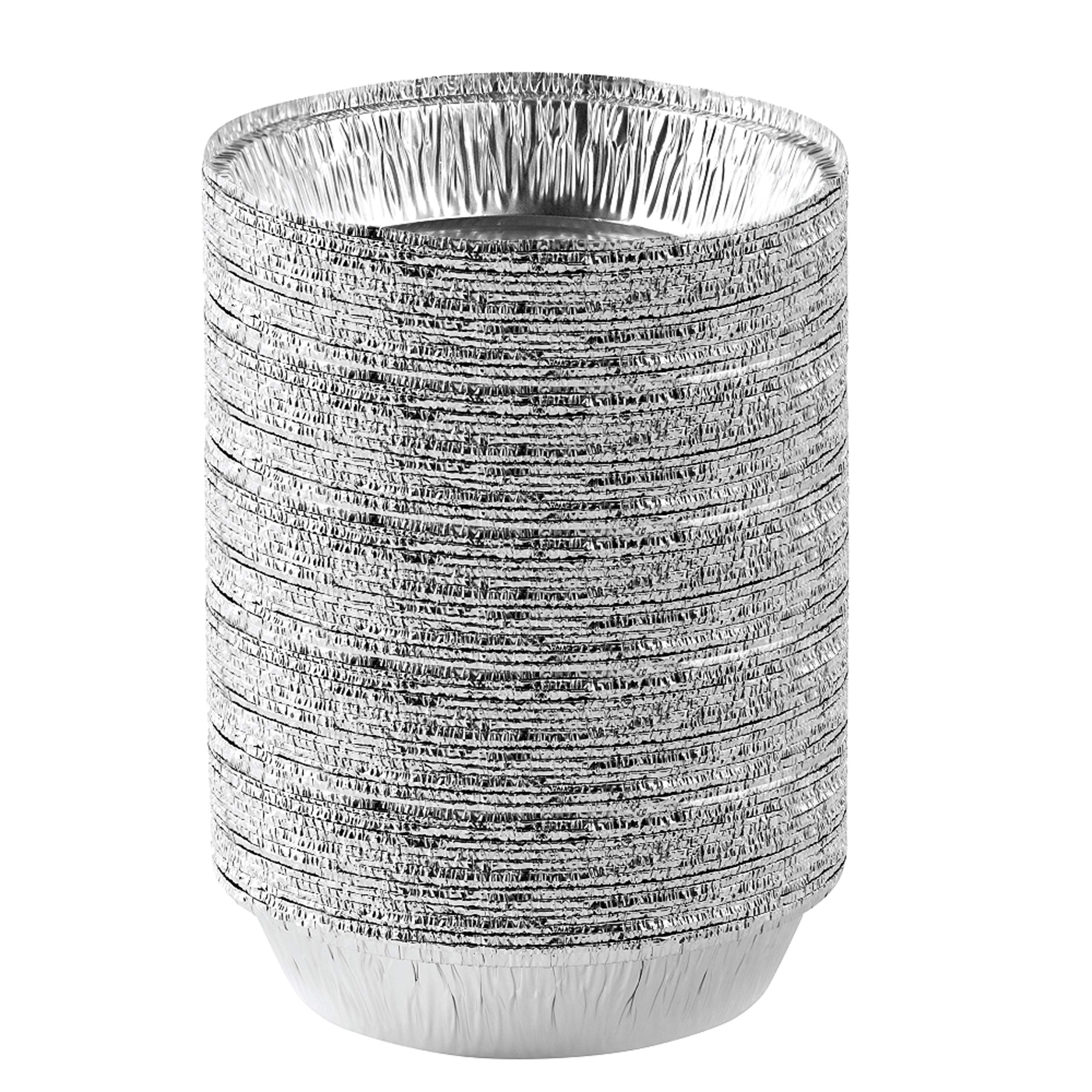 Plasticpro 7'' Inch Round Tin Foil Pans Disposable Aluminum, Freezer & Oven Safe - For Baking, Cooking, Storage, Roasting, & Reh