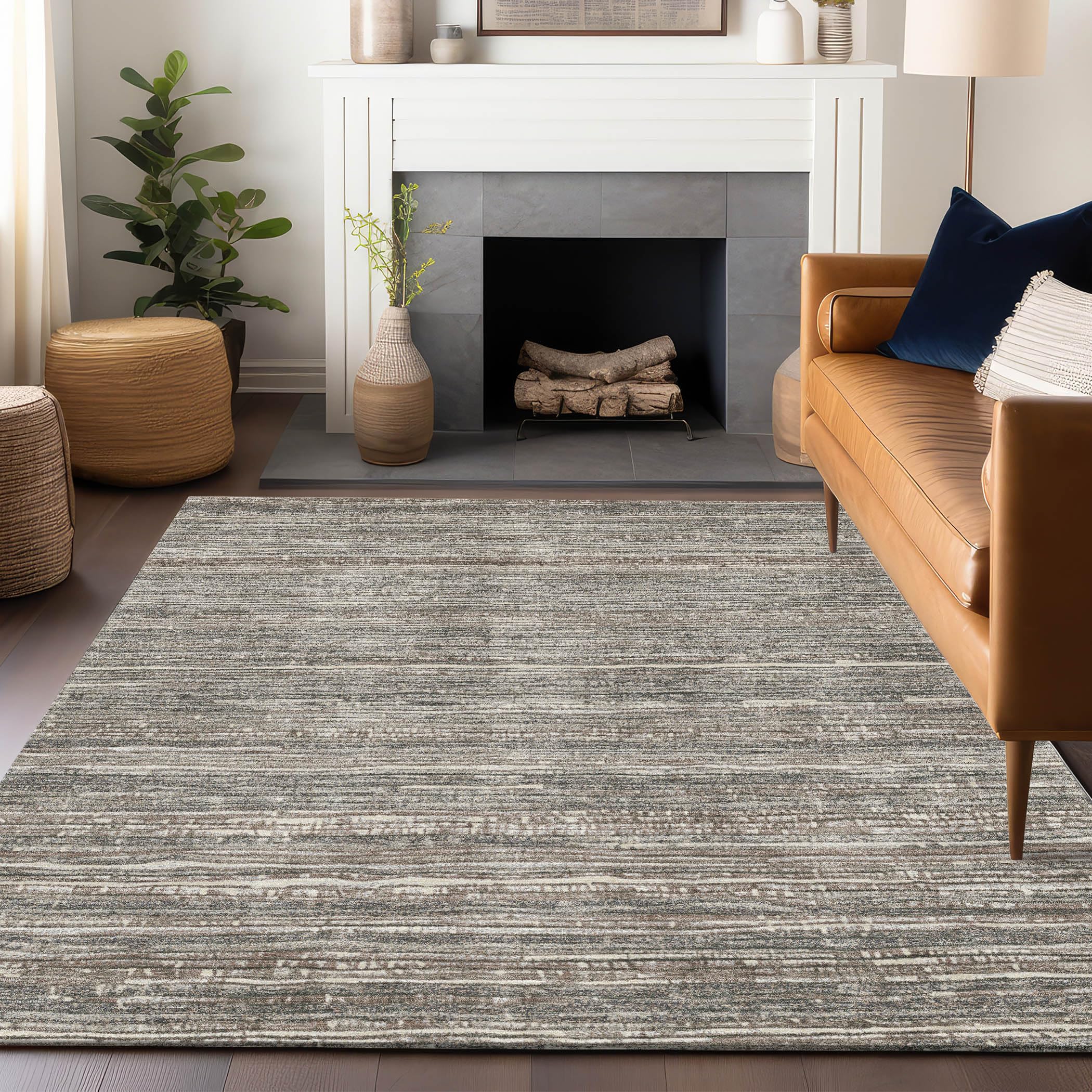 Machine Washable Indoor/Outdoor Chantille Beige 26 x 310 Rug