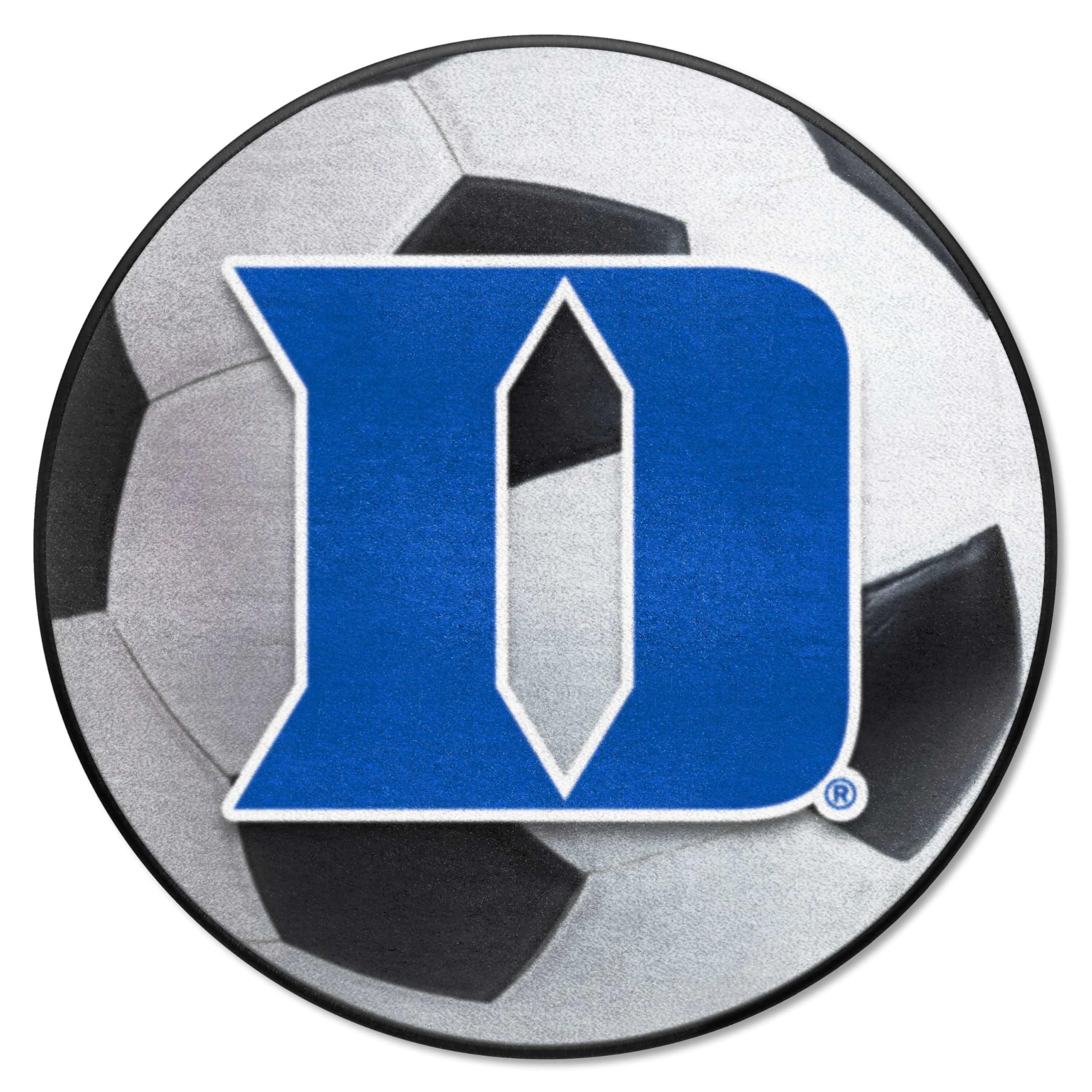 FANMATS 19582 Duke Blue Devils Soccer Ball Rug - 27in. Diameter - D Logo