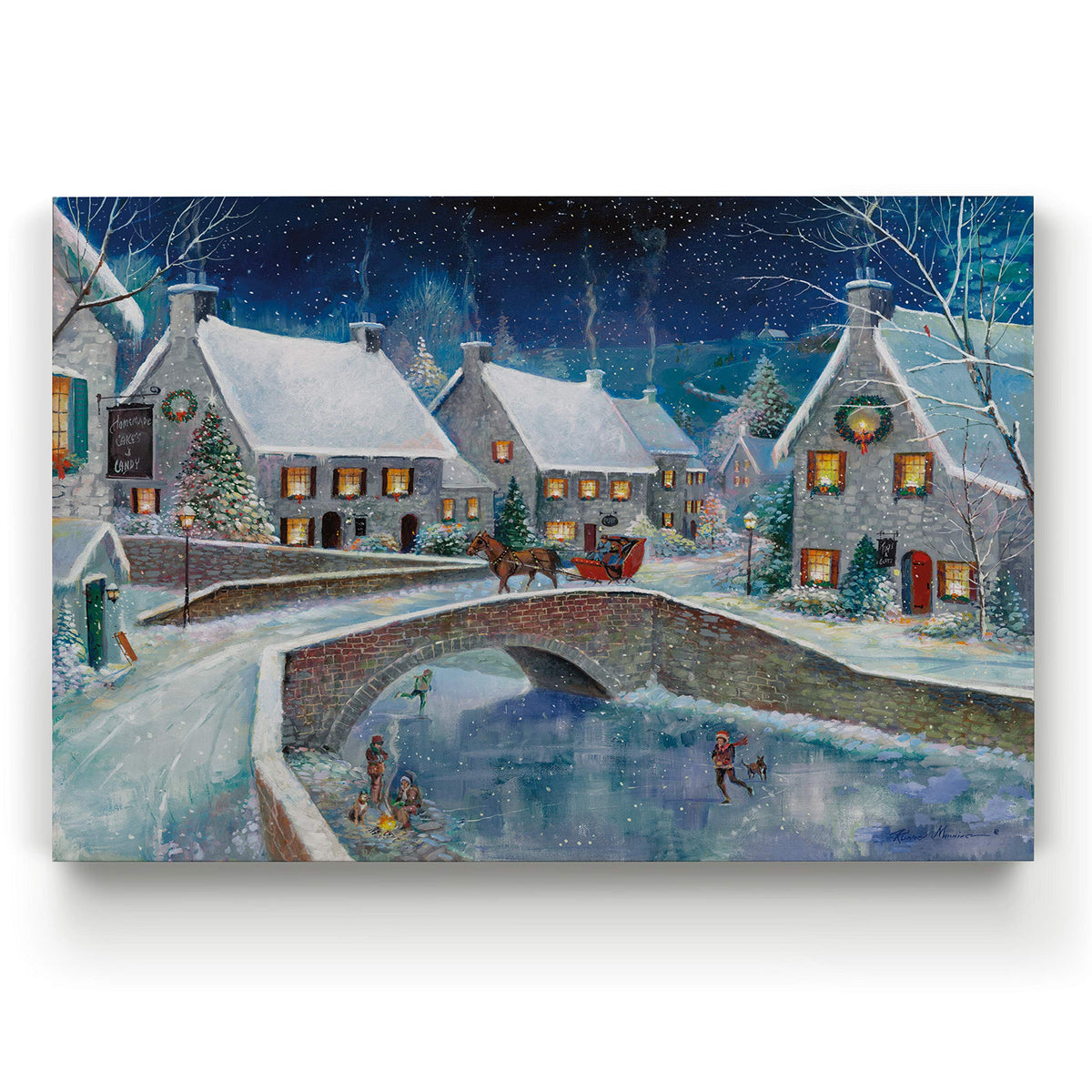 Renditions Gallery Abstract Christmas Decor For Home Snowy Warm Winter Wonderland Wall Hanging Canvas Prints For Bedroom Dining