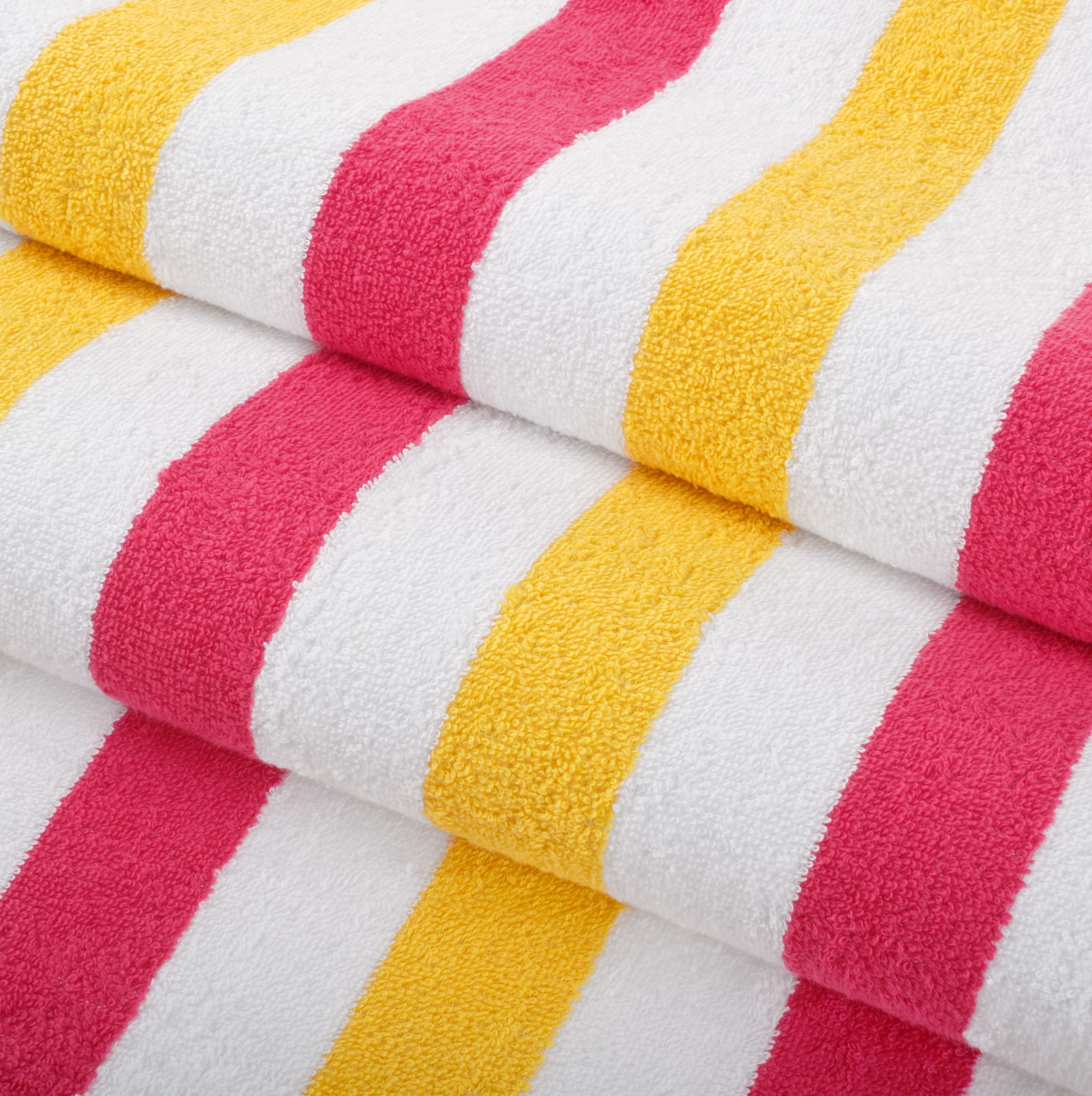 Arkwright Cabo Cabana Stripe Beach Towel Bulk - Case Of 24 - Large Soft Quick Dry Cotton Terry Towels For Pool, Swim, And Hot Tu