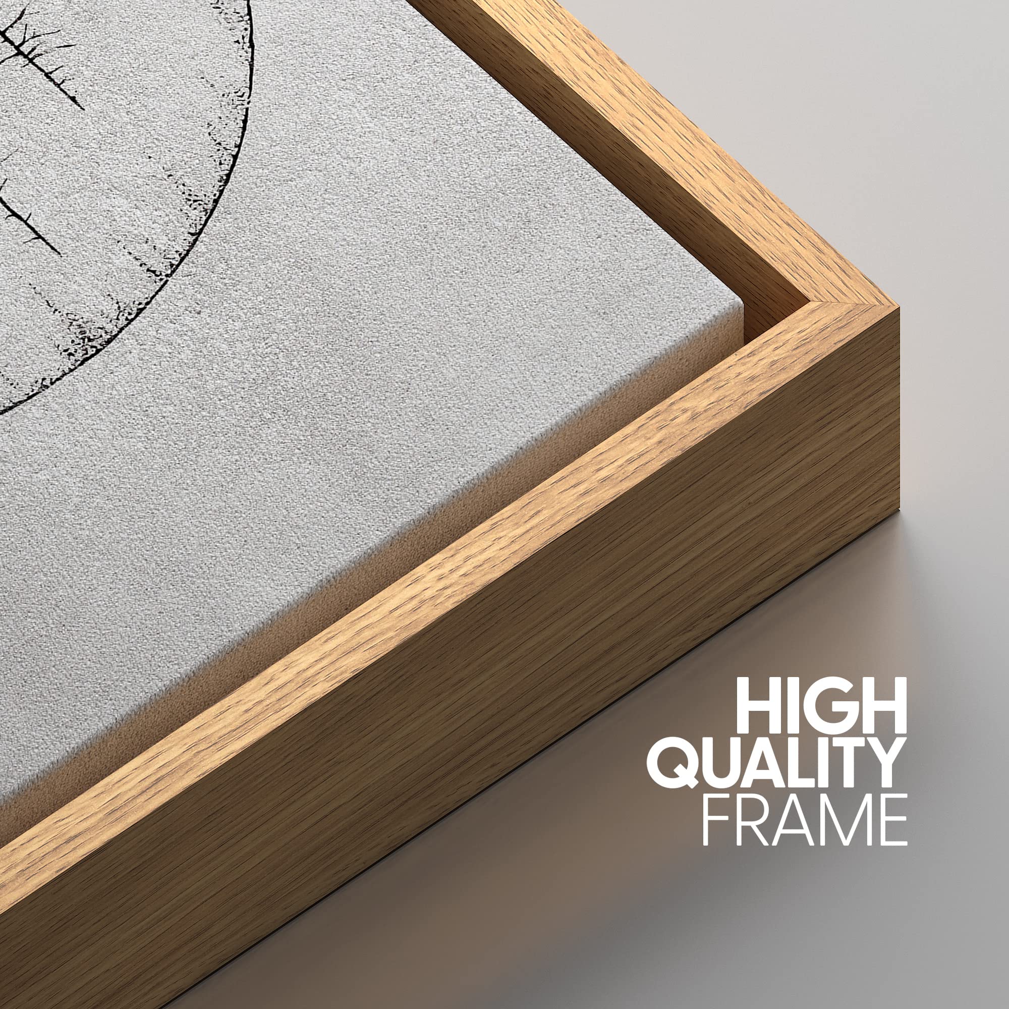 NWT Framed Canvas Print Wall Art Sketch Style Inverted Forest Trees Nature Wilderness Photography Realism Minimalist Scenic Black and White for Living Room  Bedroom  Office - 16''x24'' Natural