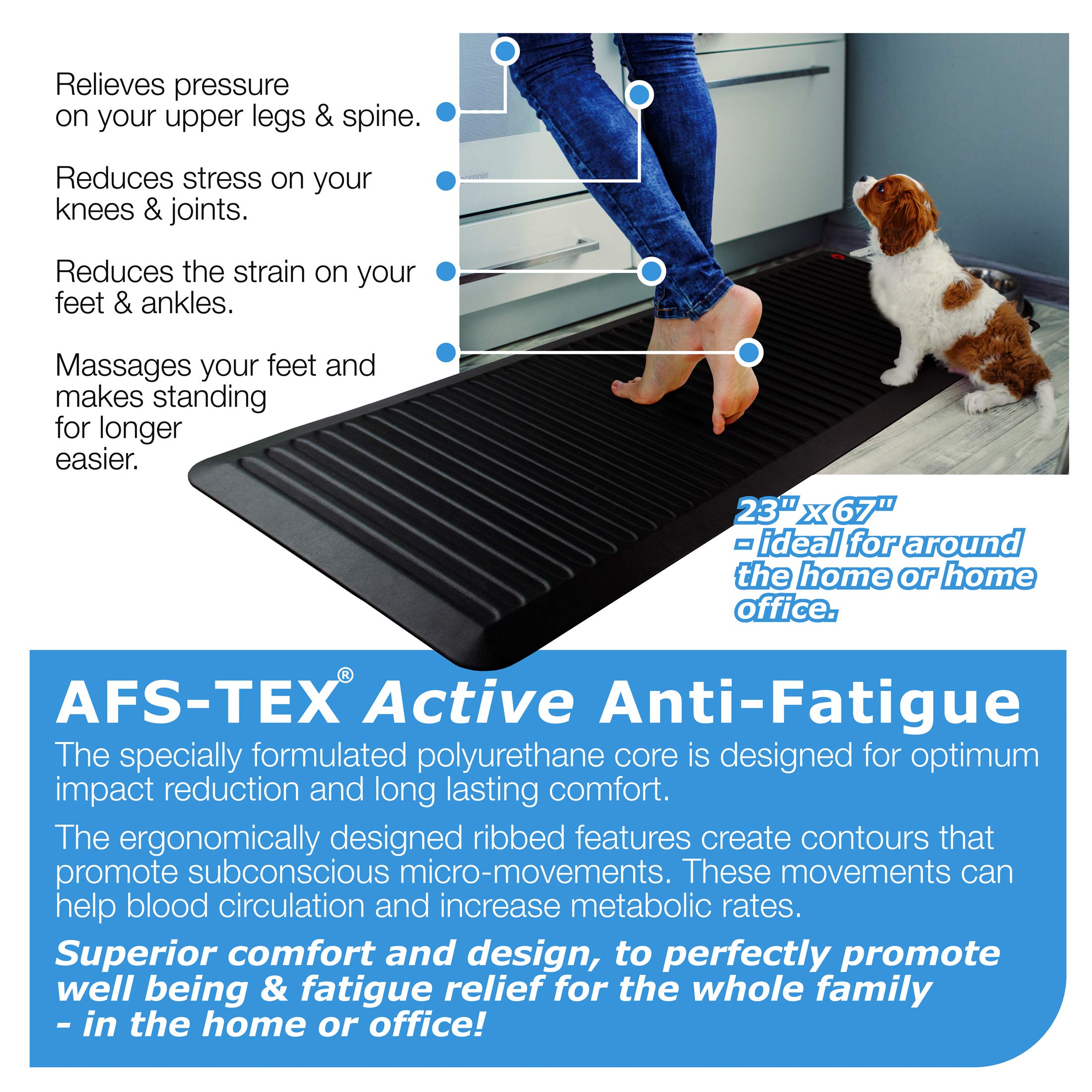 Afs-Tex 6000X Active Anti-Fatigue Extra Long Comfort Mat 23'' X 67''