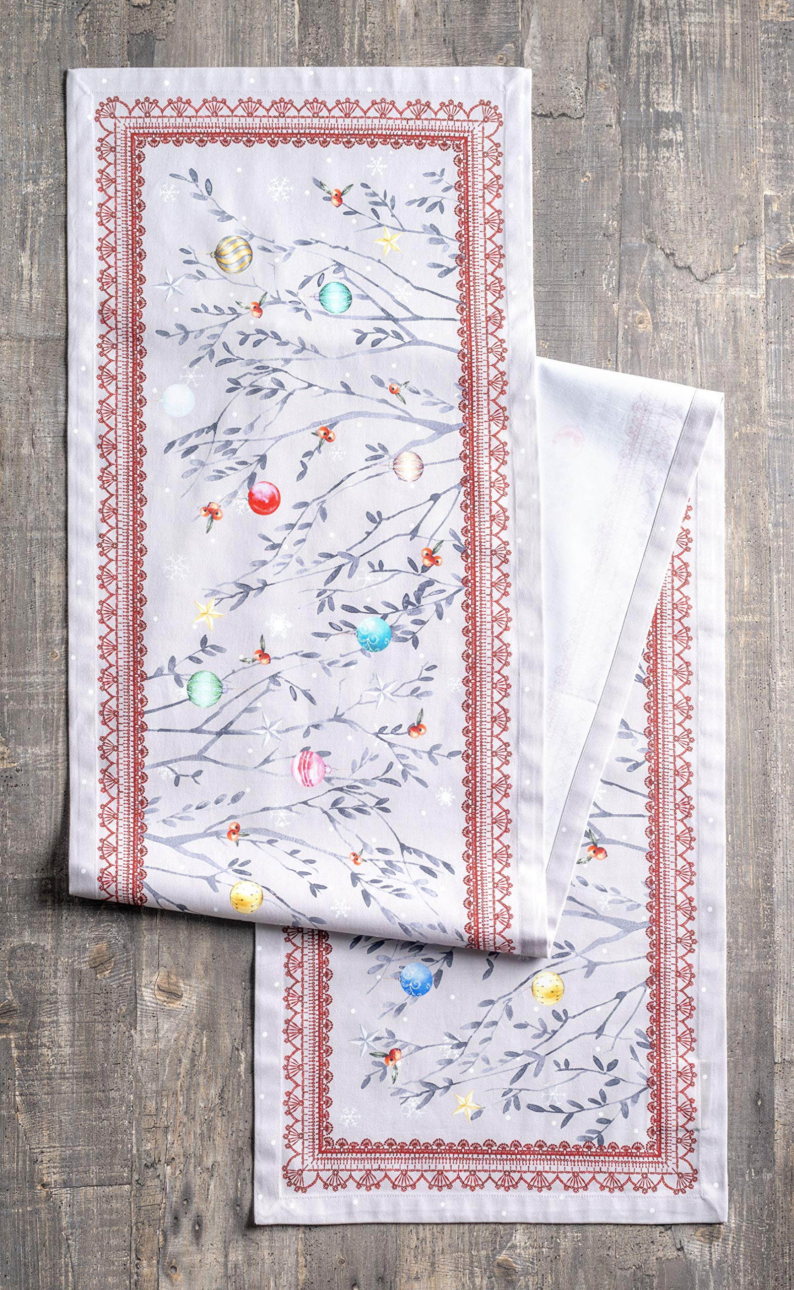 Maison D' Hermine Tablerunners 100% Cotton Decorative Tablerunner Table Cover, Holiday, Dinner & Dining, Fairy Christmas (Single