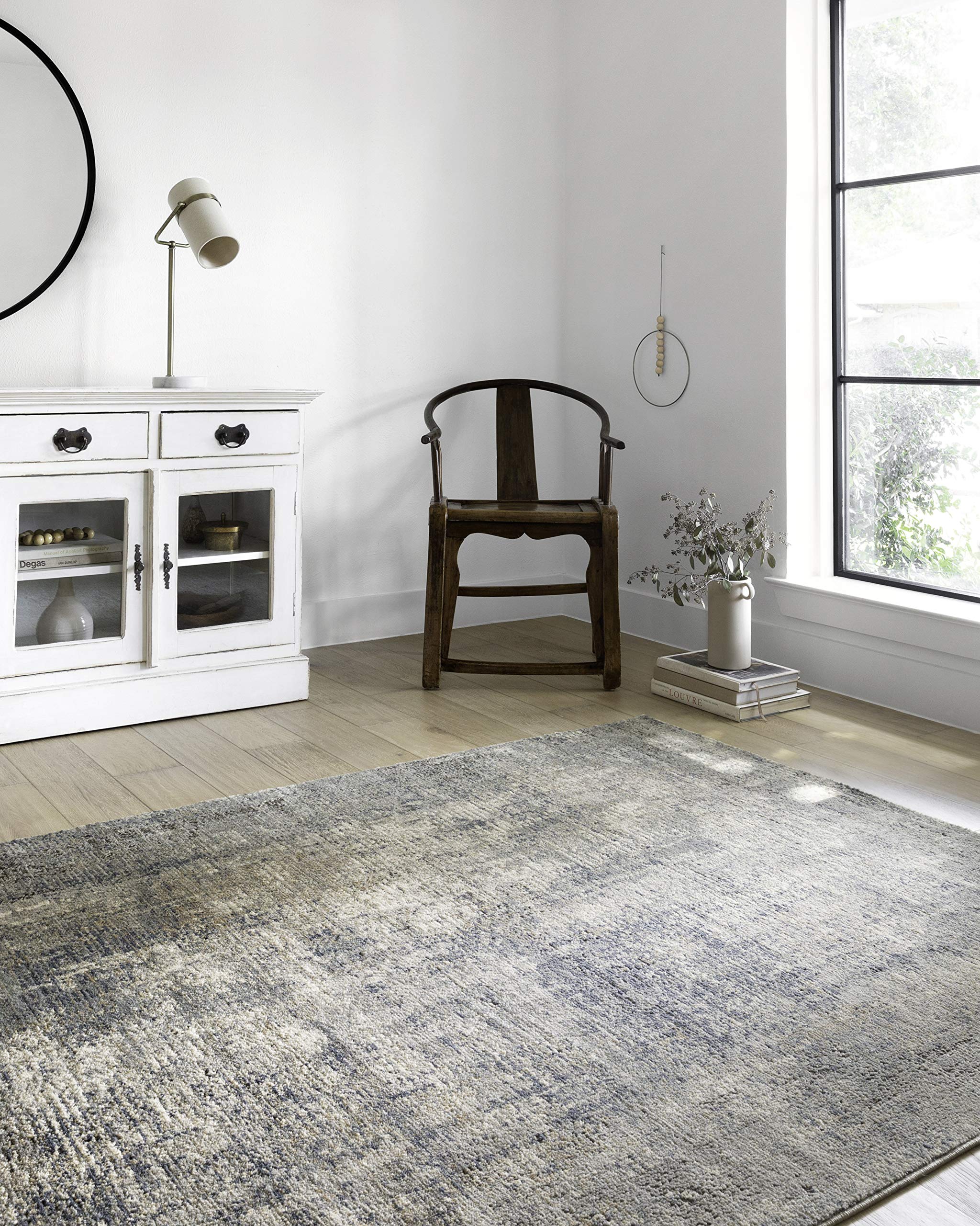 Loloi Teagan Collection 2-8 x 13 Runner Rug in Denim/Slate - Large Area Rug, Soft Neutral Rug, High-Traffic Area Rug for Livin