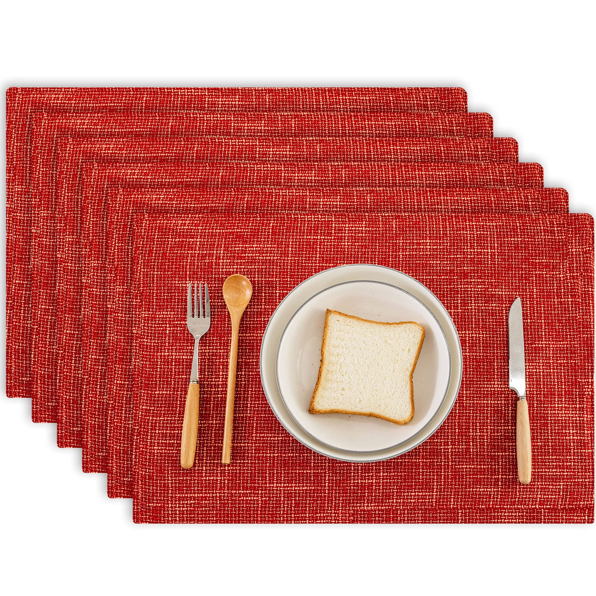 Kevin Textile Fall Table Mats Set Of 6 Heat Resistant Washable Placemats For Parties Buffet Dinner Autumn Decorative, 13 X 19 In