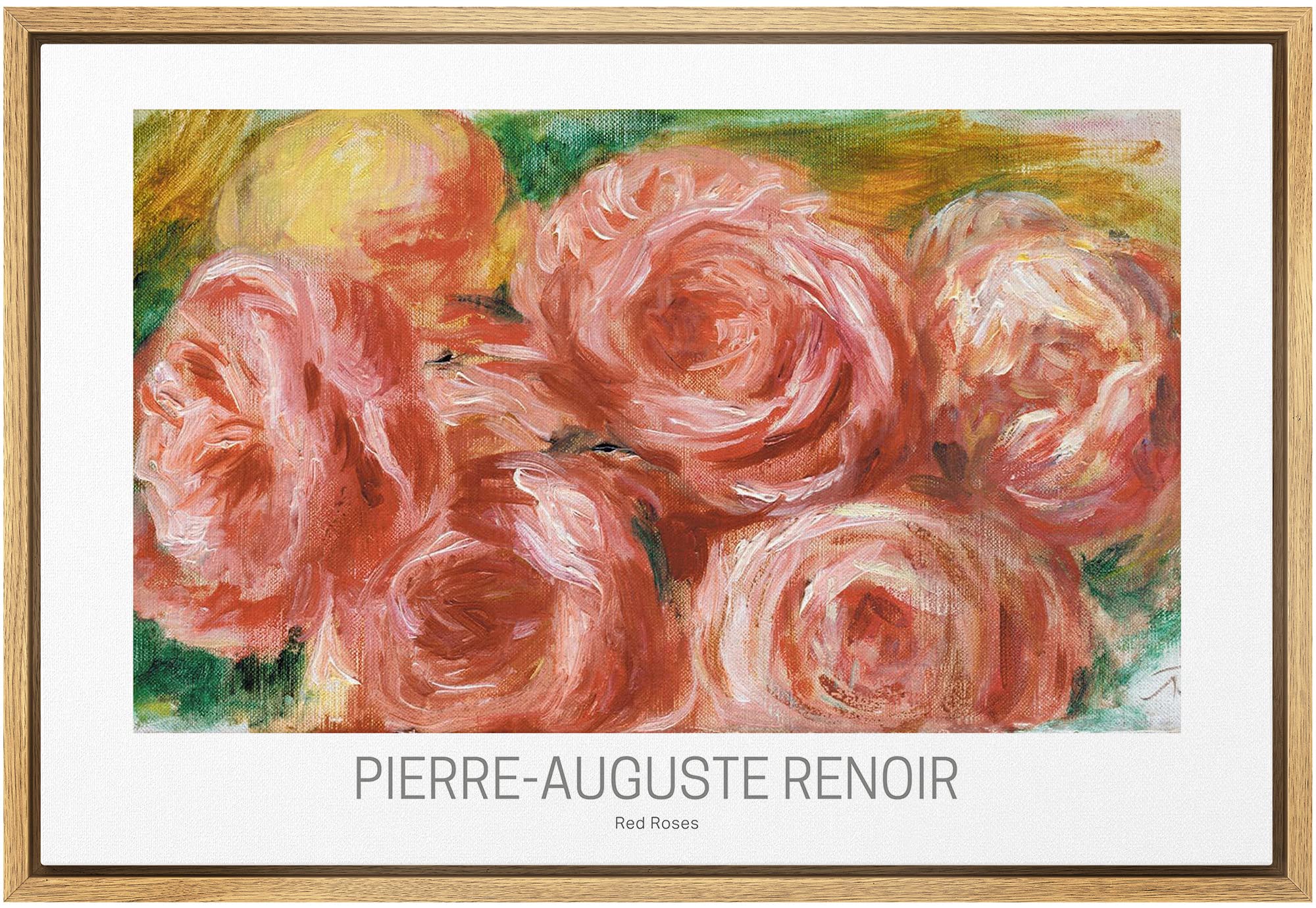 Wall26 Framed Canvas Print Wall Art Red Roses By Pierre-Auguste Renoir Historic Cultural Illustrations Fine Art Traditional Colo