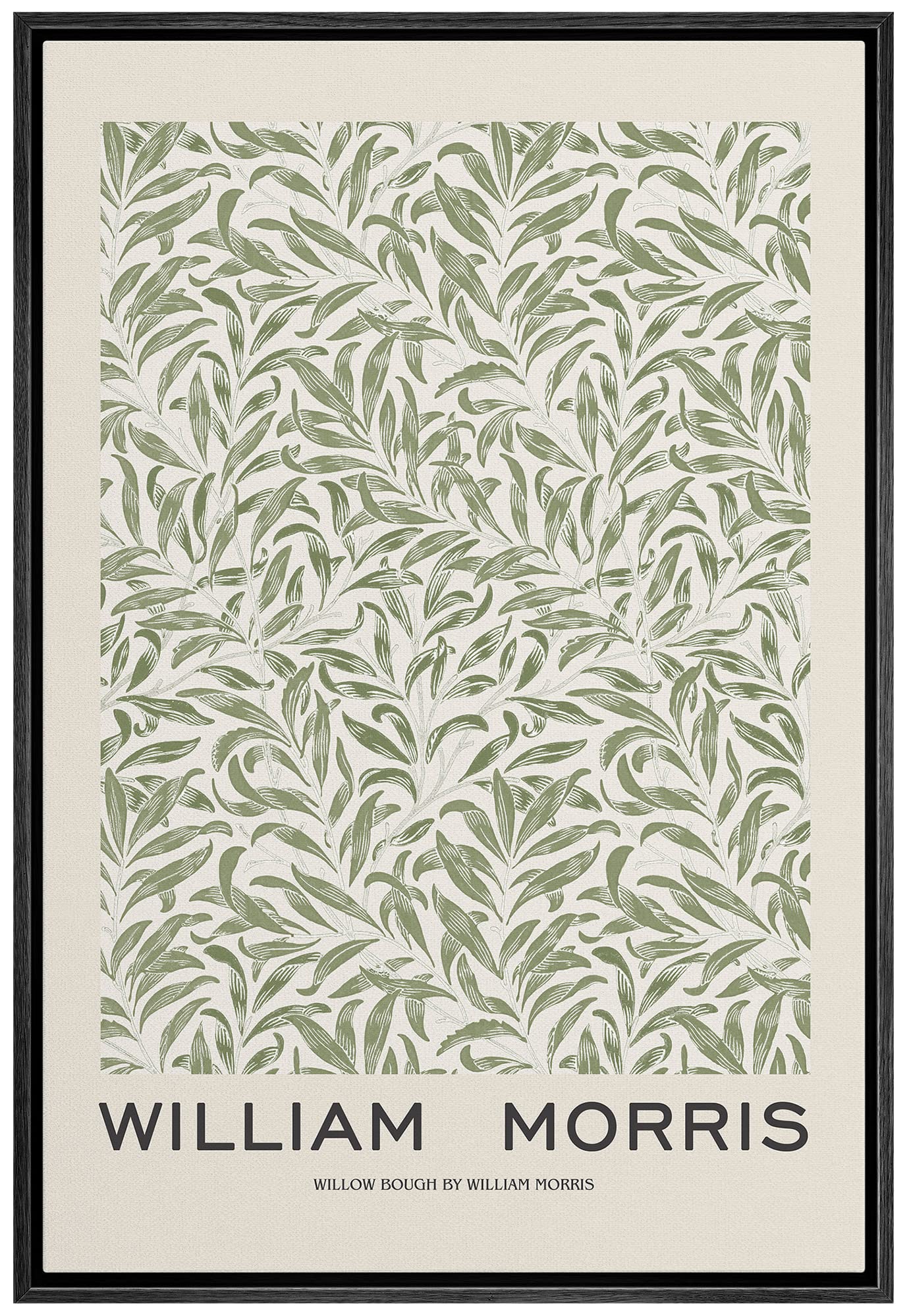 Idea4Wall Framed Canvas Print Wall Art Willow Bough Flower Pattern By William Morris Historic Cultural Illustrations Fine Art Co