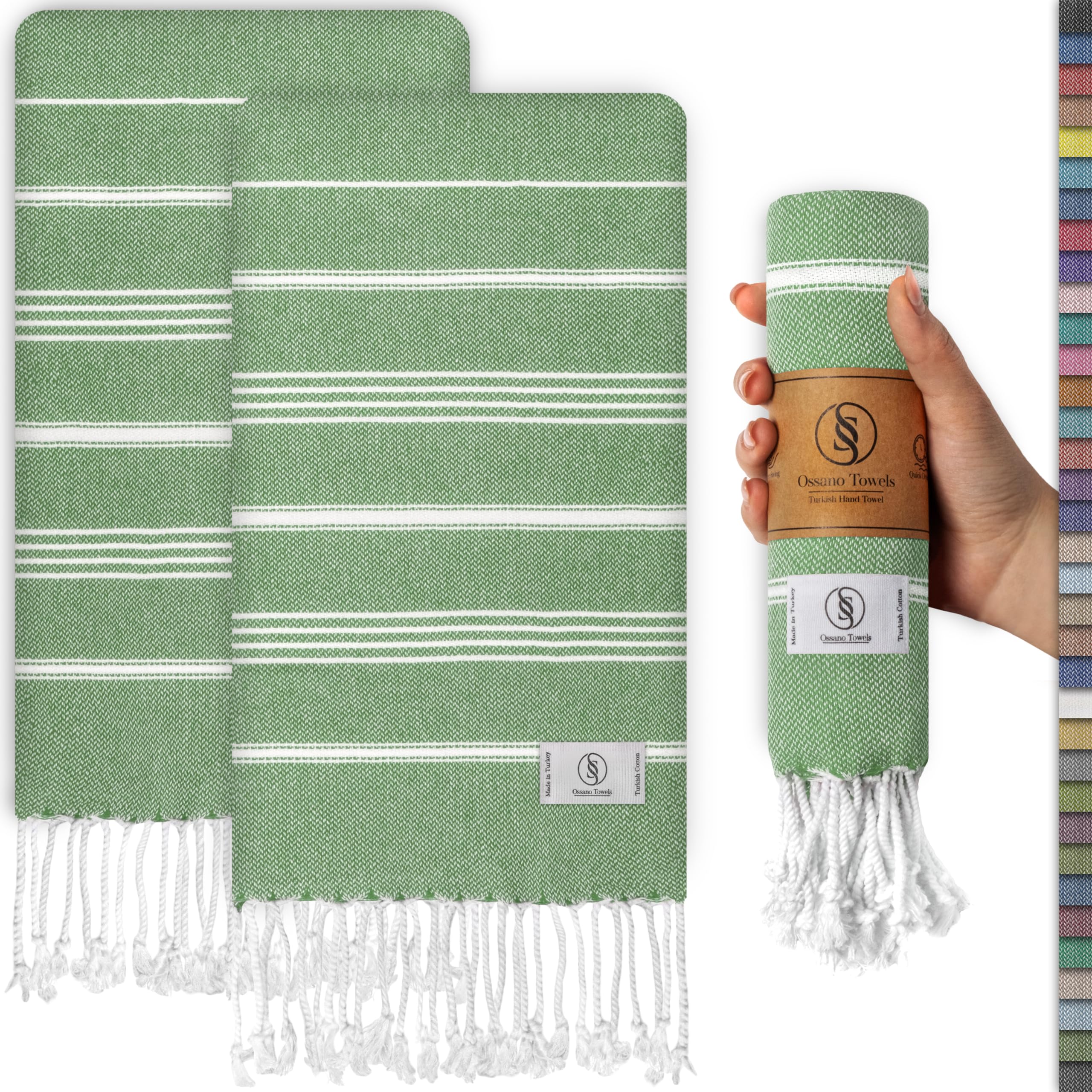 Ossano Towels Hand Towel Set Of 2 - Decorative Towels For Kitchen And Bathroom - Versitale - Tea, Dish, Drying, Cleaning, Guest,