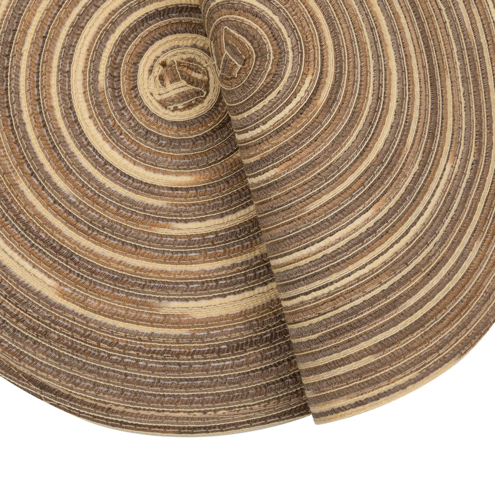 SHACOS Round Placemats Set of 6 Washable 15 inch Variegated Braided Round Place Mats Kitchen Table Mats (Rainbow Brown, 6)