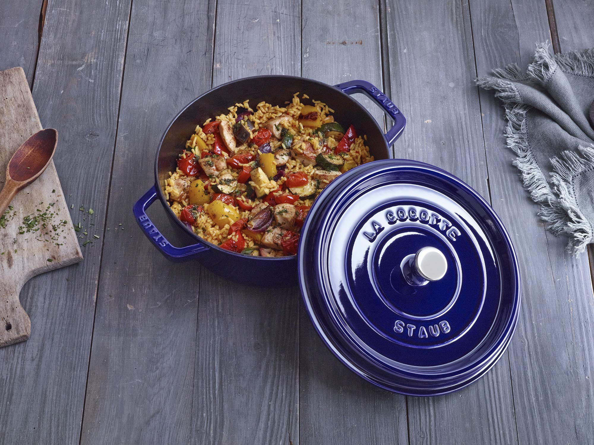 Staub Cast Iron 4-Qt Round Cocotte - Dark Blue, Made In France