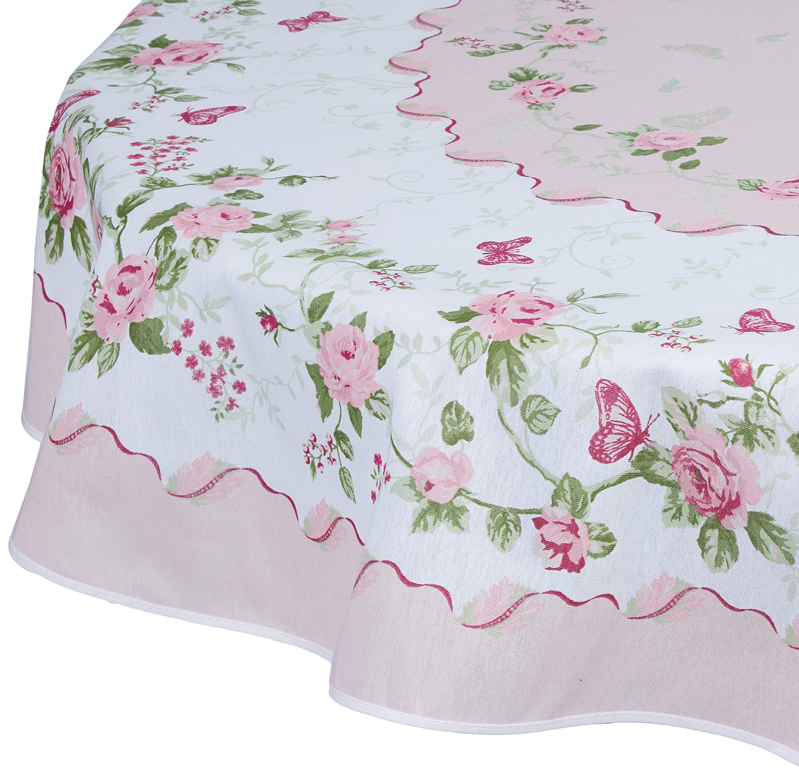 Rose Printed Tablecloth 60 Inch Round Or 61''X98'' Rectangle Tablecloth Fabric Table Cover For Kitchen, Dining Room And Party (1